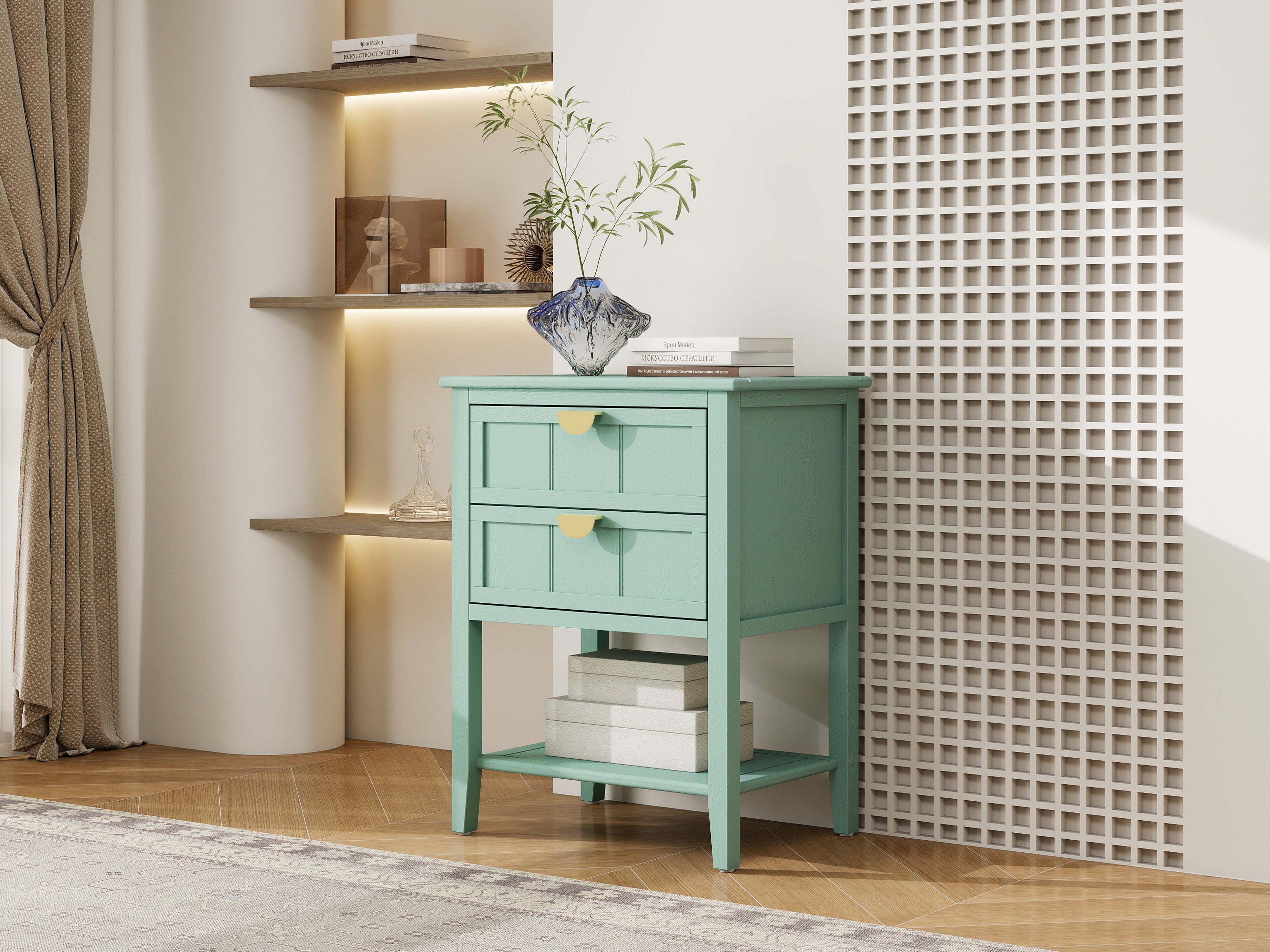 2 Drawer Side Table