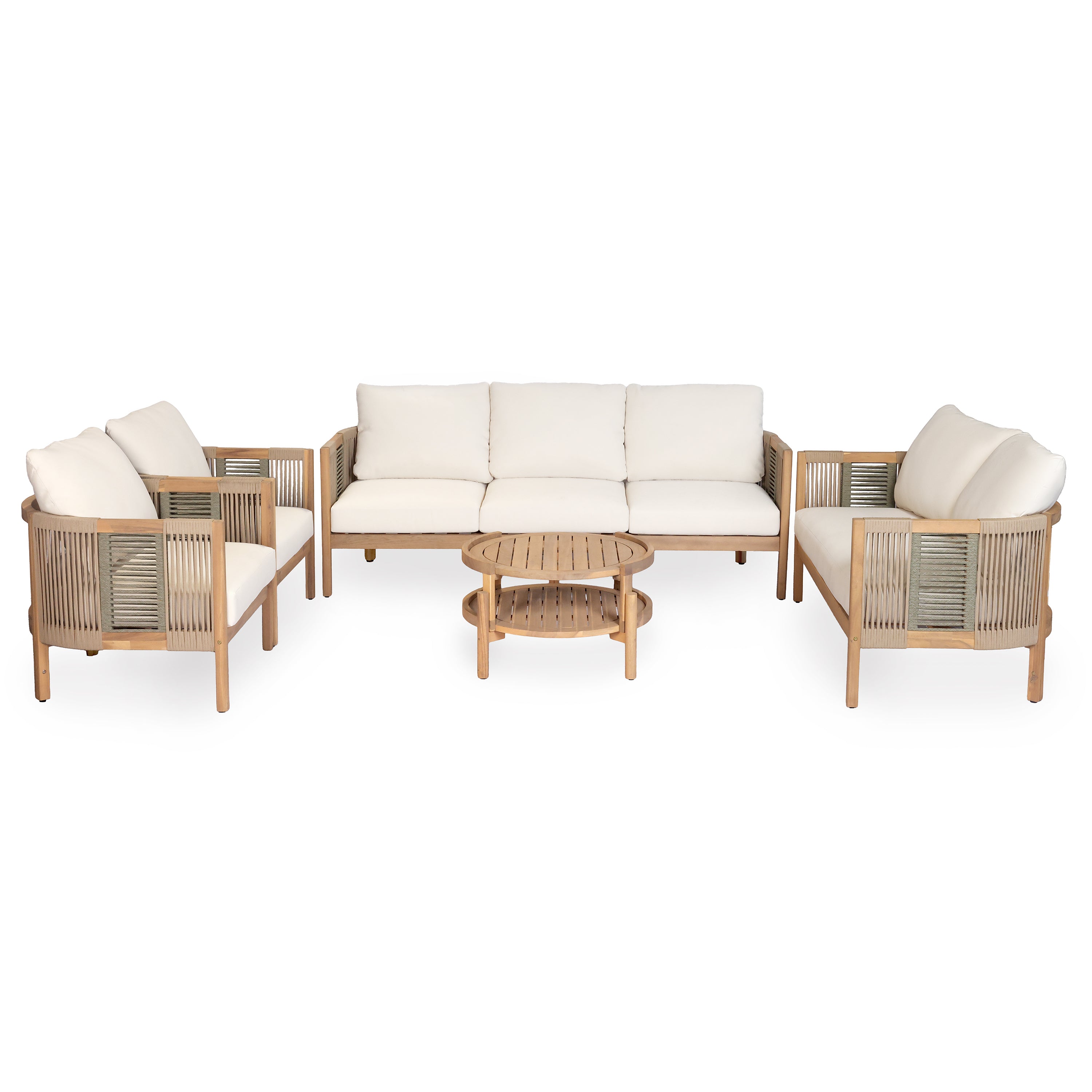 Potter 5-Piece Outdoor Acacia Wood Conversation Set