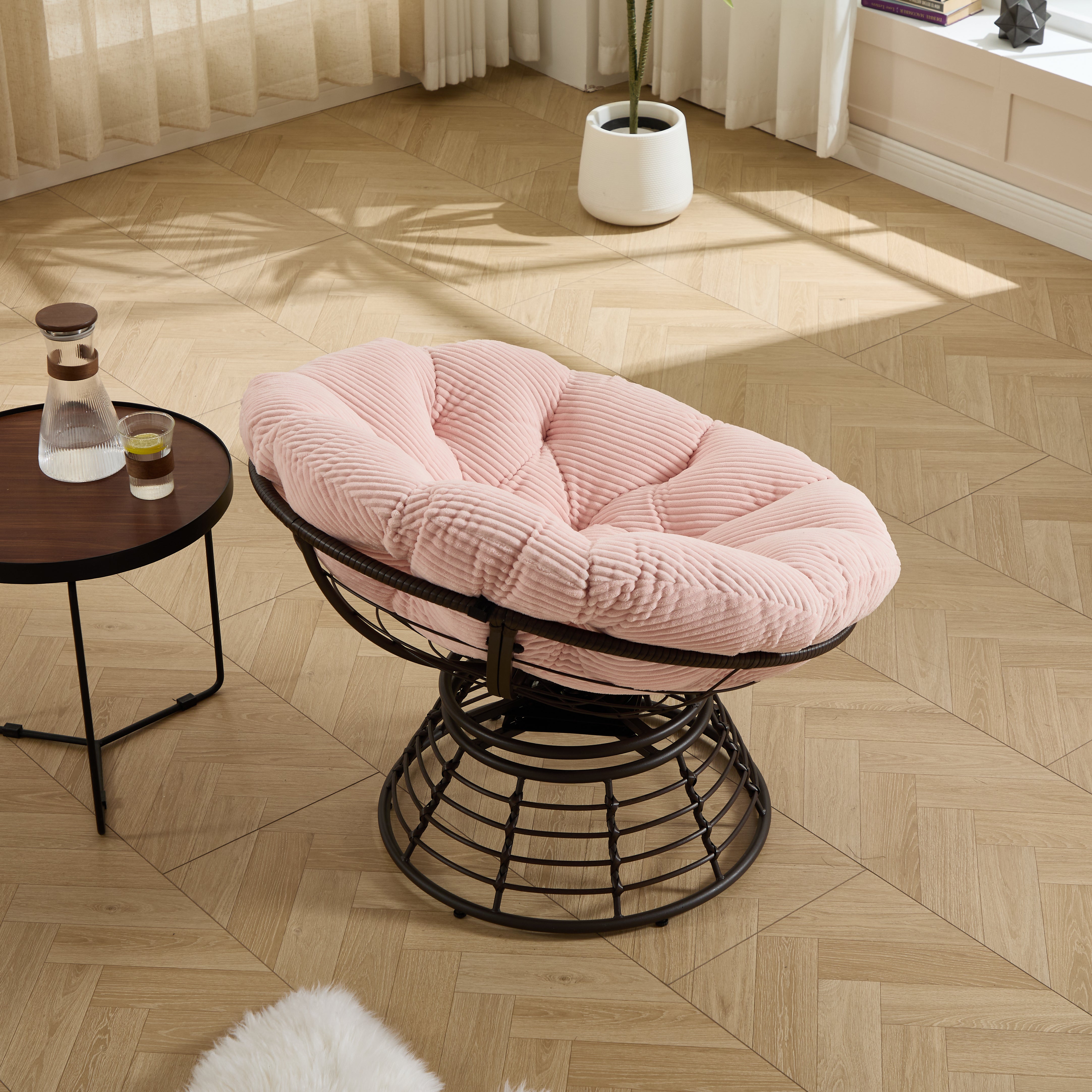 The Original Papasan™ 360° Swivel Indoor Outdoor Wicker Papasan Chair with Soft Thick Cushion