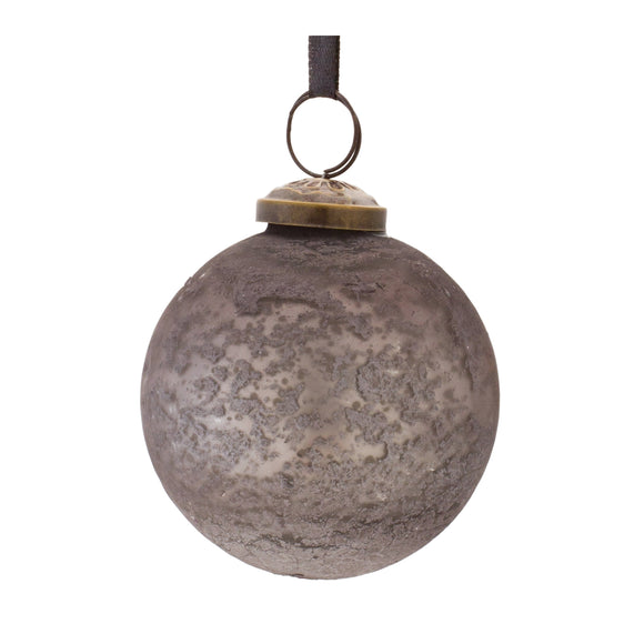 Distressed Glass Ball Ornament (set of 6) - Grey