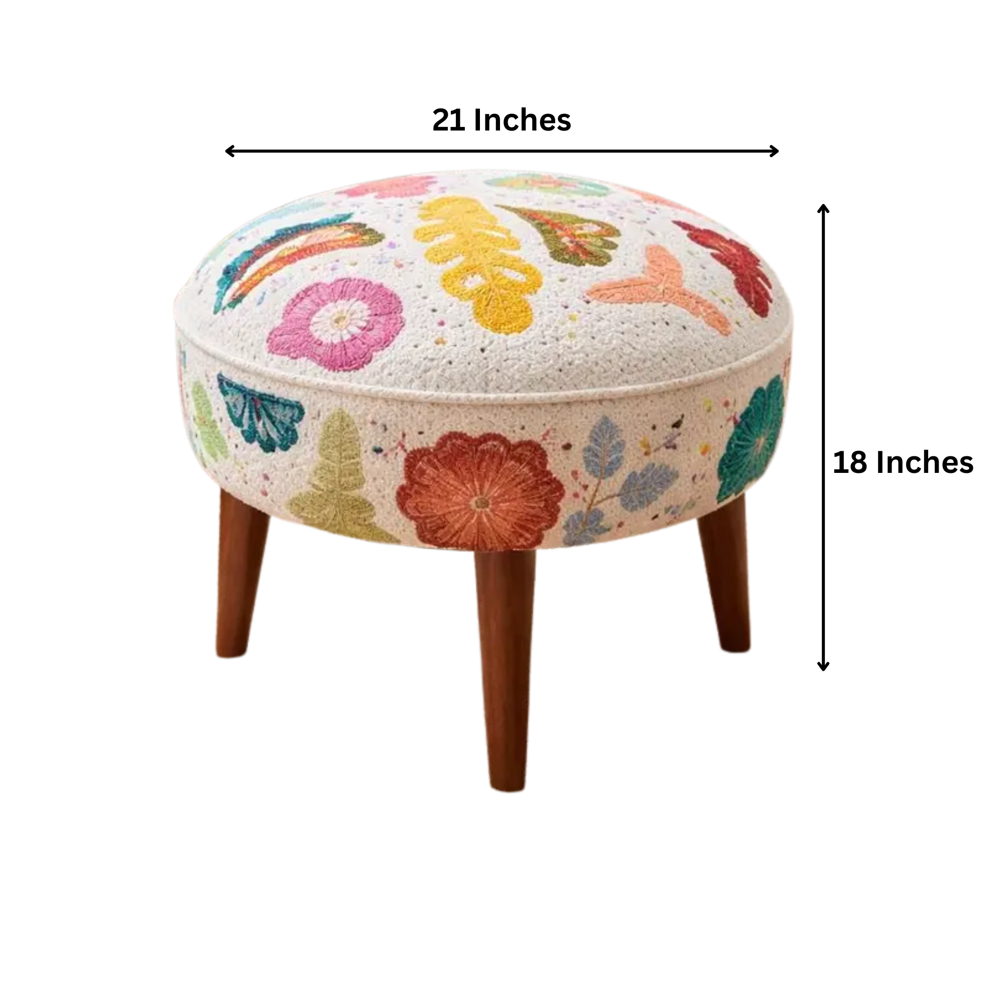 Suzani Patterned  Accent Stool