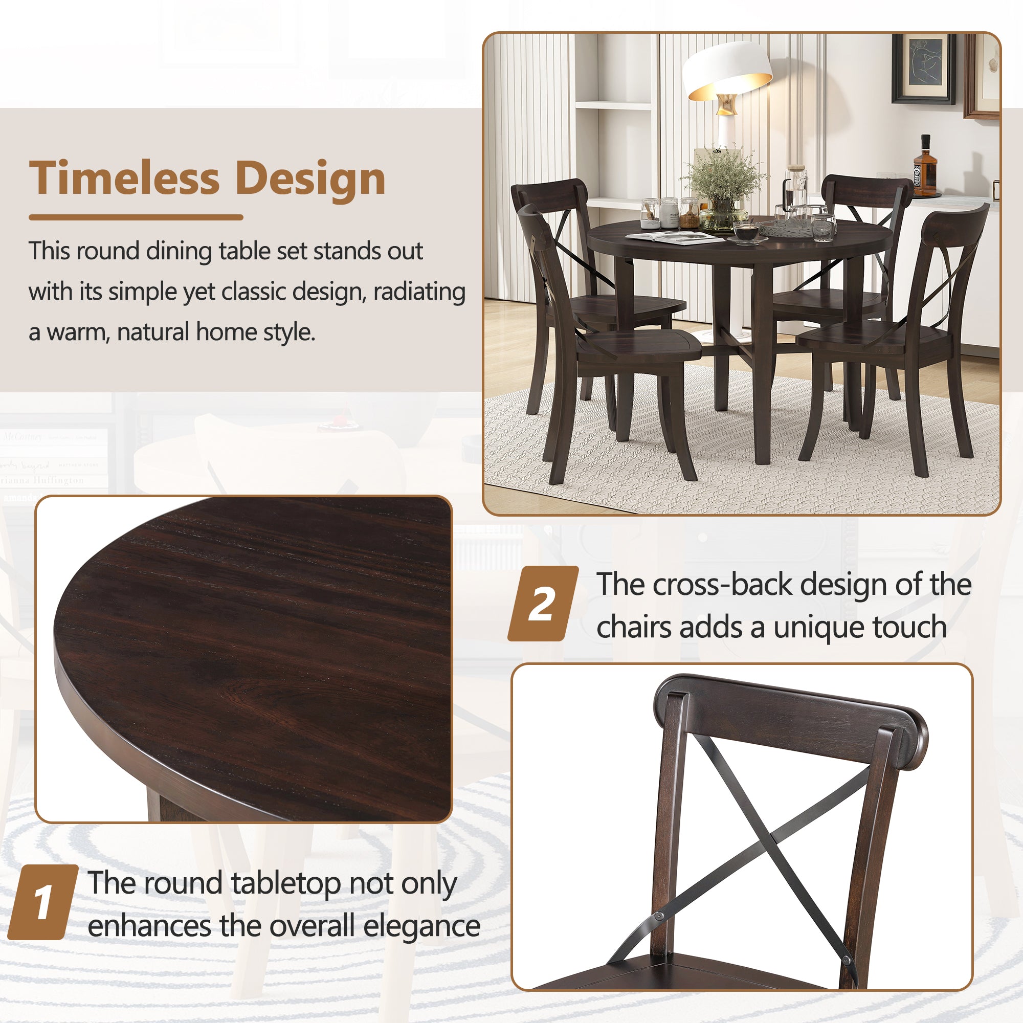 5-Piece Farmhouse Dining Set