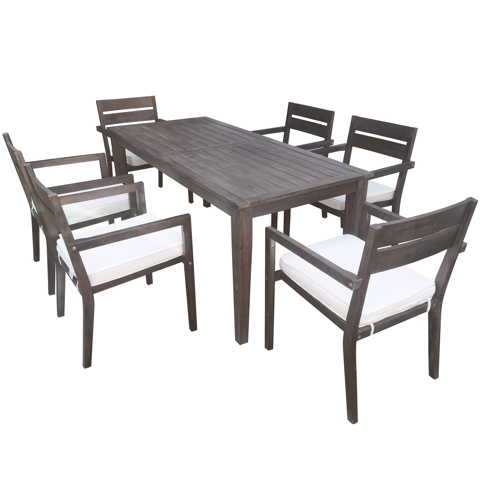 Acacia Wood Outdoor Dining Set with Table And 6 Chairs
