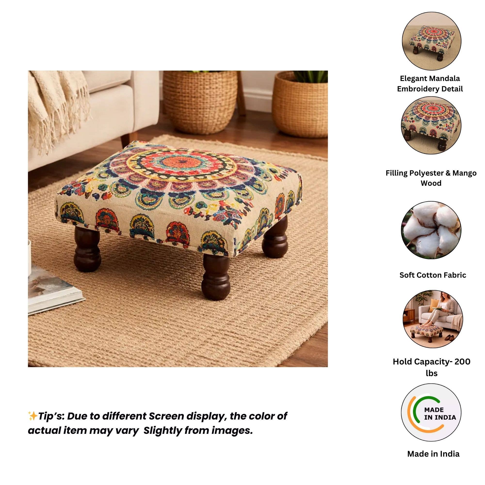 Mystic Mandala Foot Stool