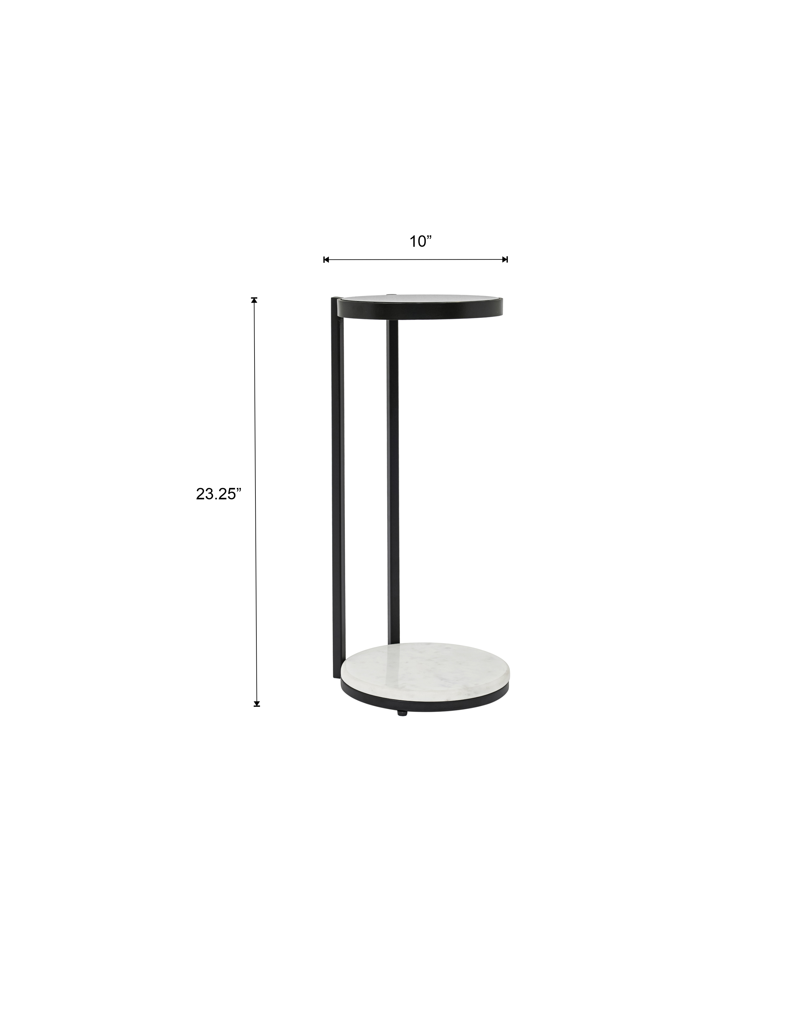 Drink Table with Glass Top and White Marble Base