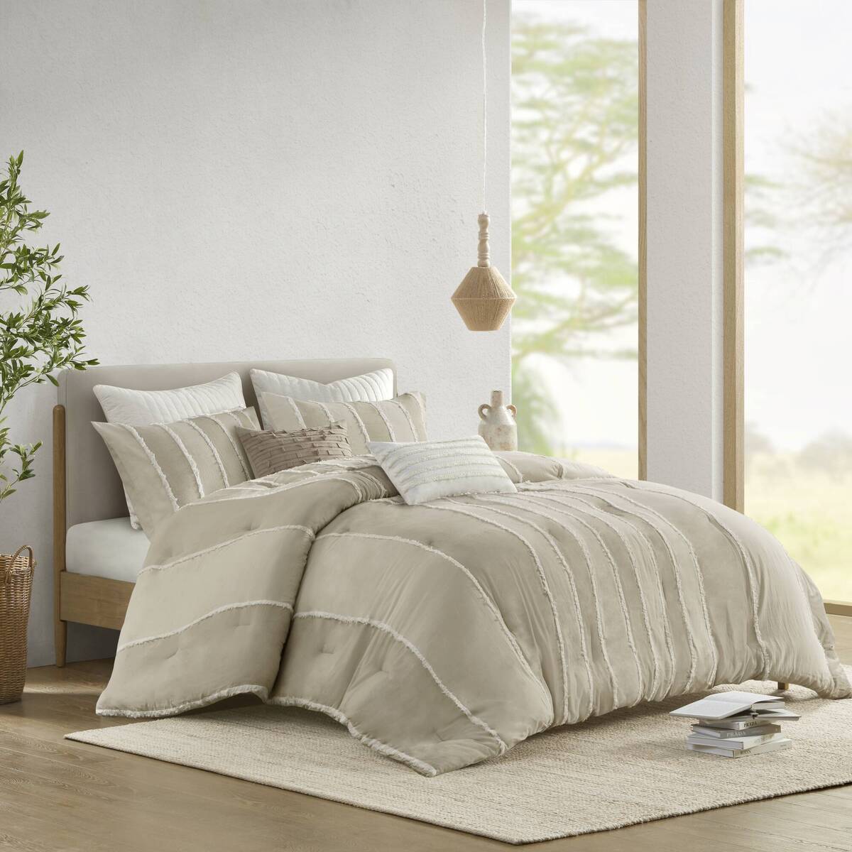 3-Piece Striped Cotton Comforter Set