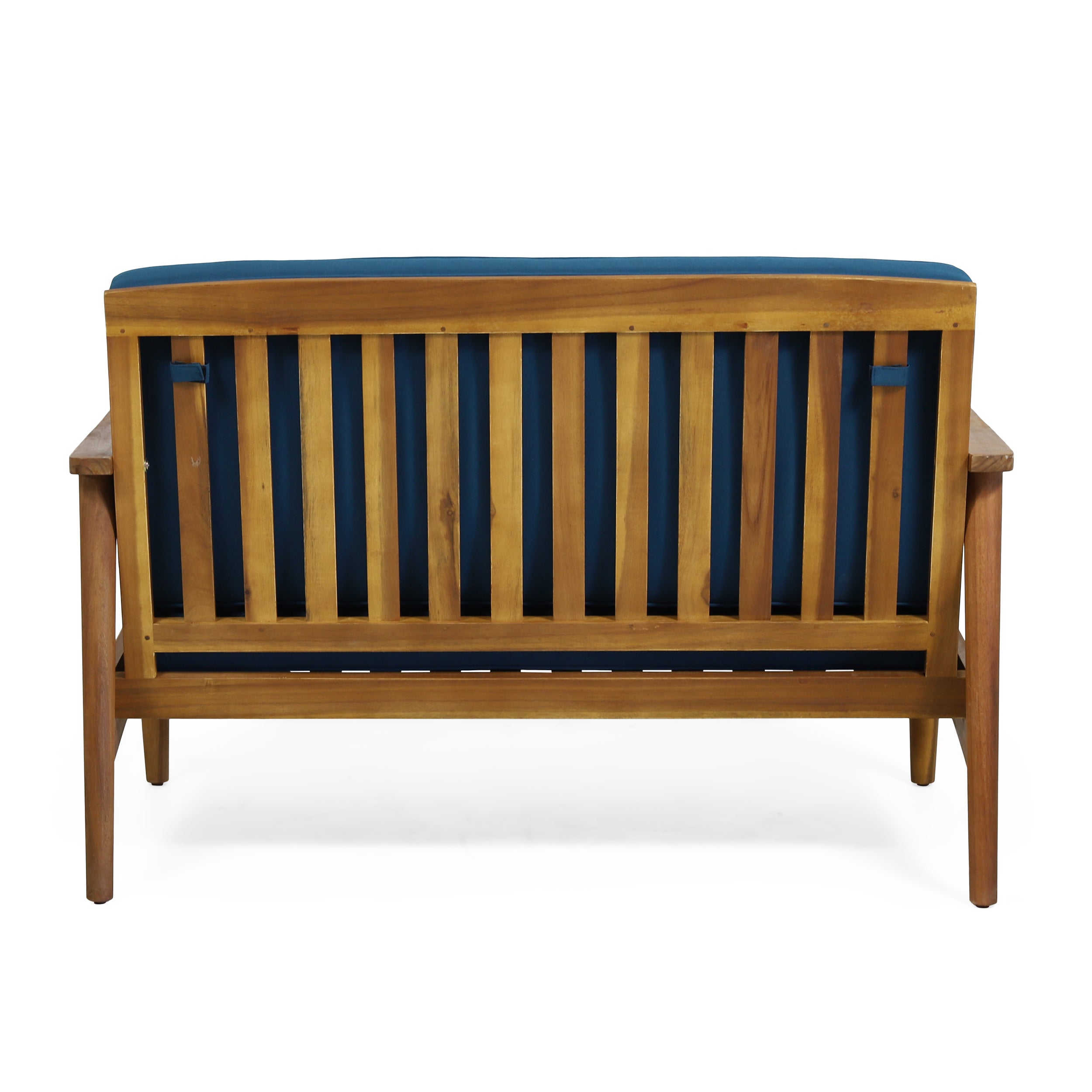 2-Piece Patio Set with Slatted Back Loveseat and Coffee Table