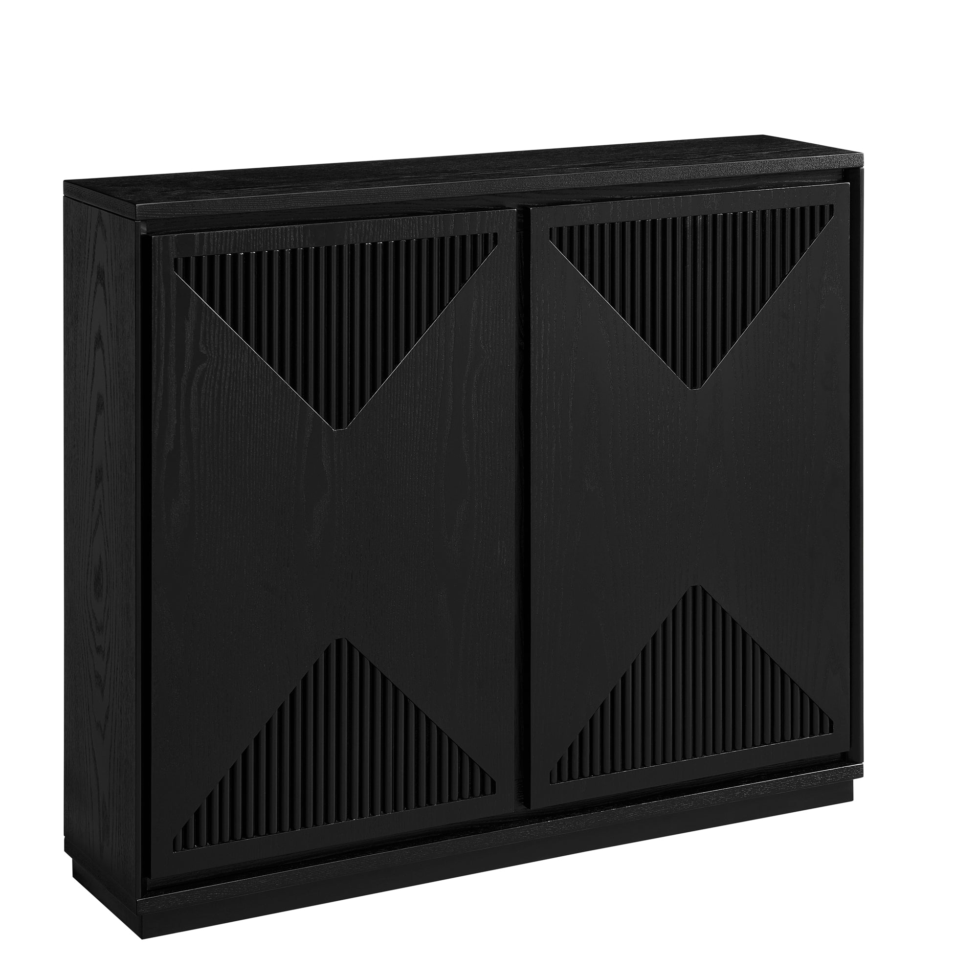 Mid Century Modern V-Shape Narrow Storage Cabinet