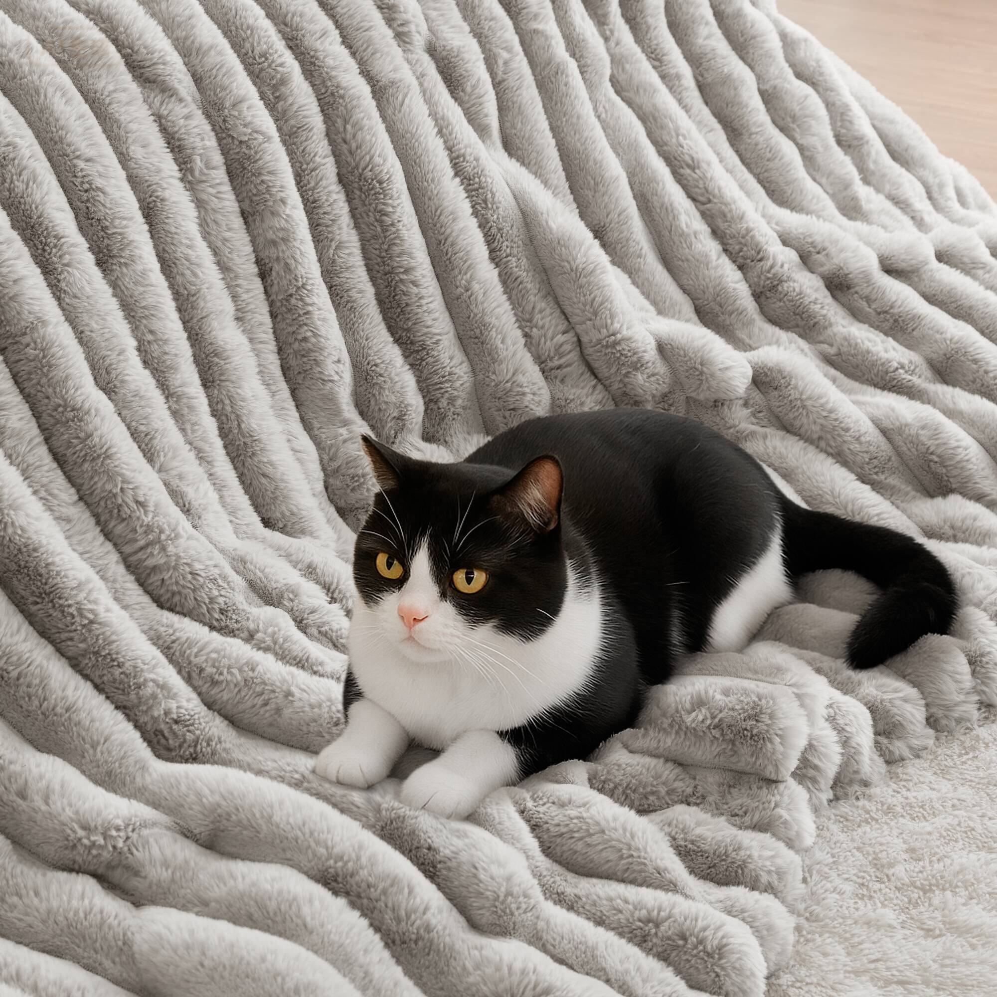 Ultrasoft Faux Fur Ribbed Comforter Set