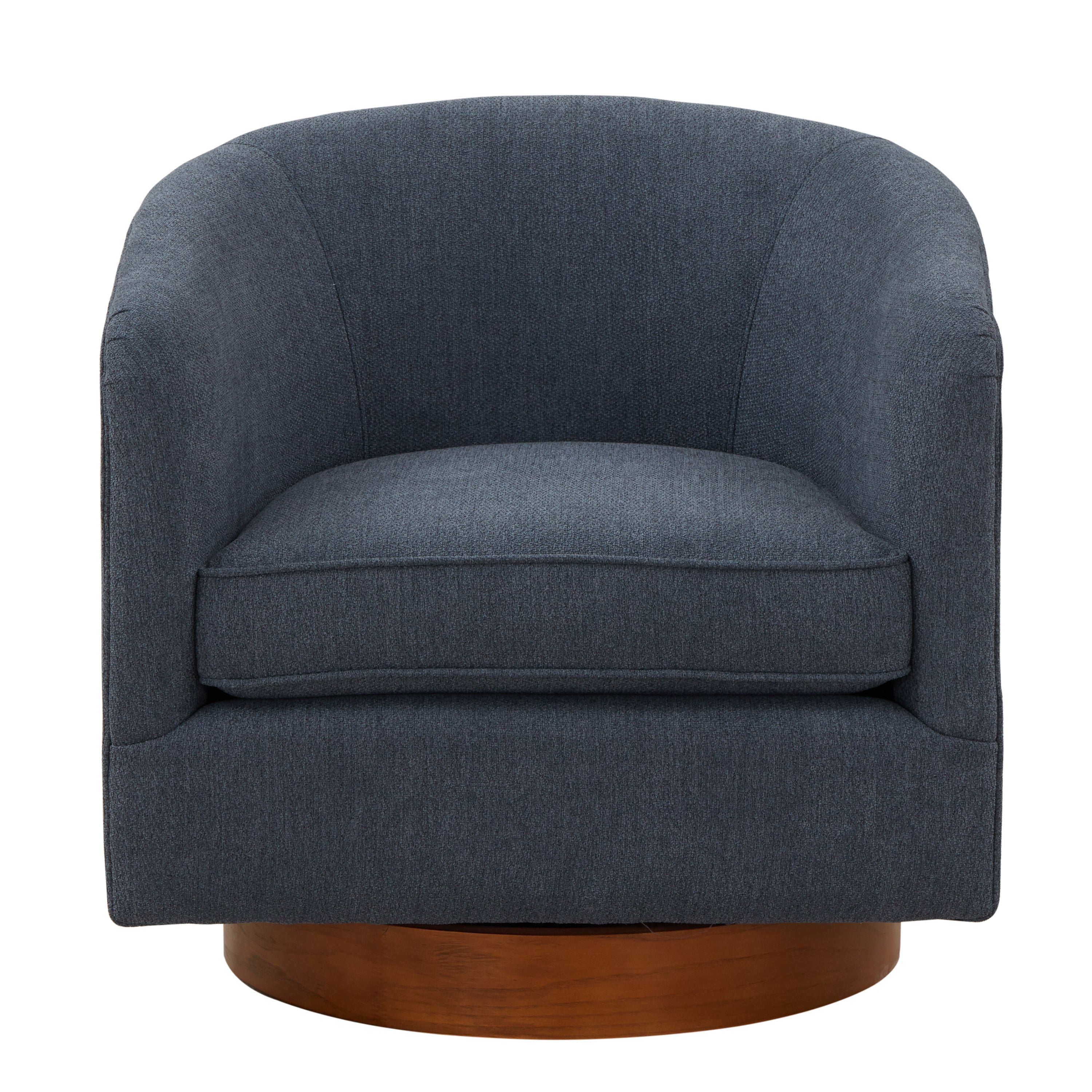 Miramar Swivel Club Accent Chair with Wood Base