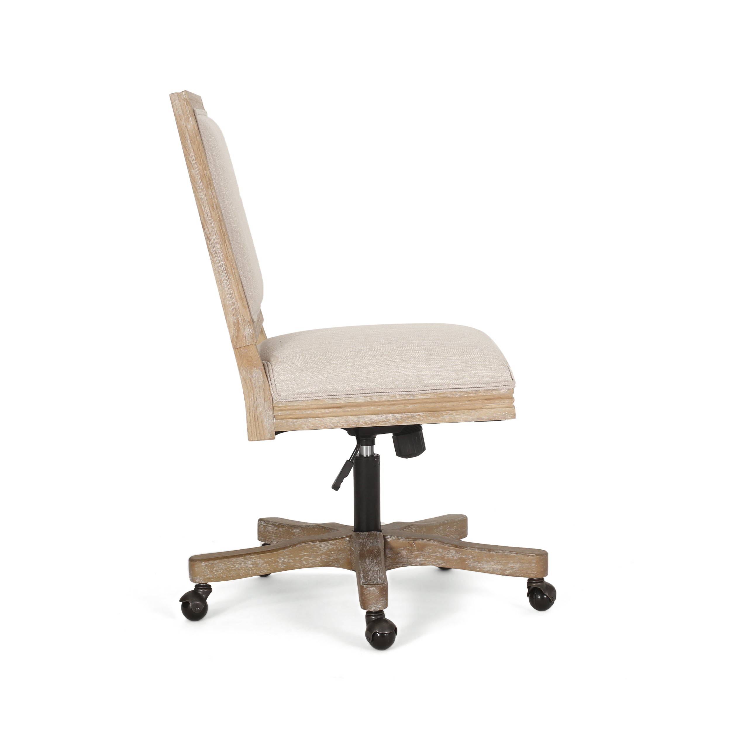French Country Square Back Swivel & Lift Office Chair - Thumbnail 4