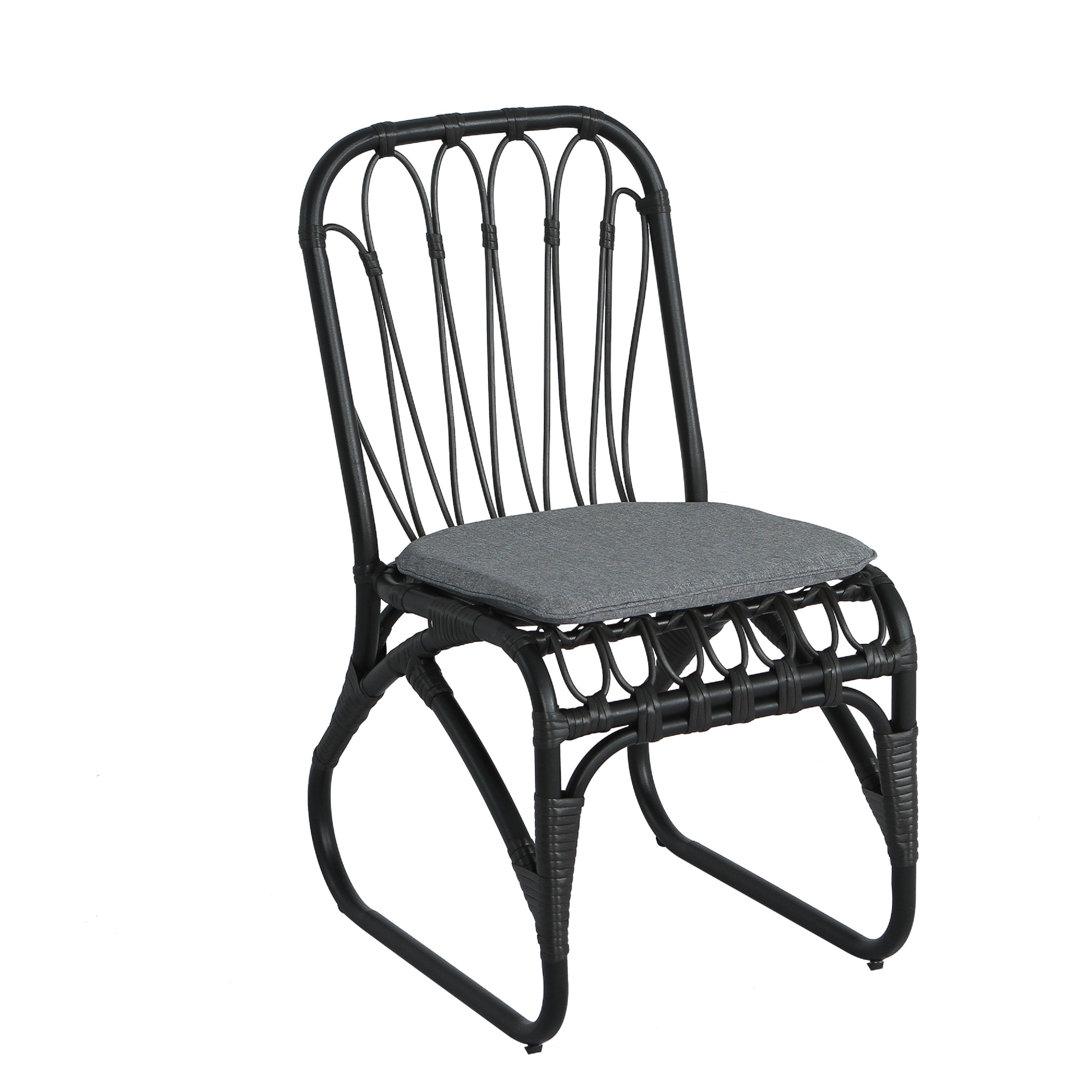 Outdoor Faux Rattan Dining Chairs, Set of 2