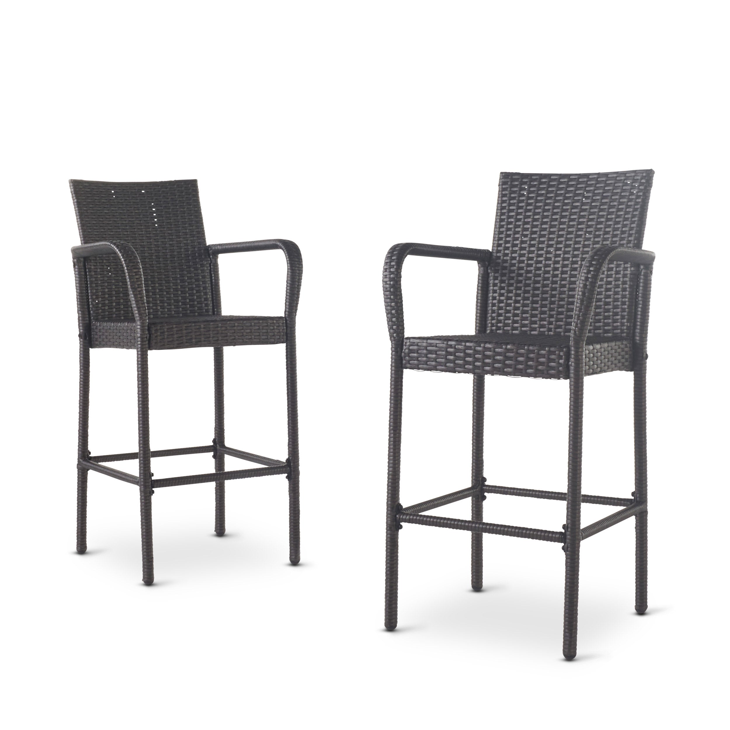 Littleton Outdoor Wicker Barstools, Set of 2