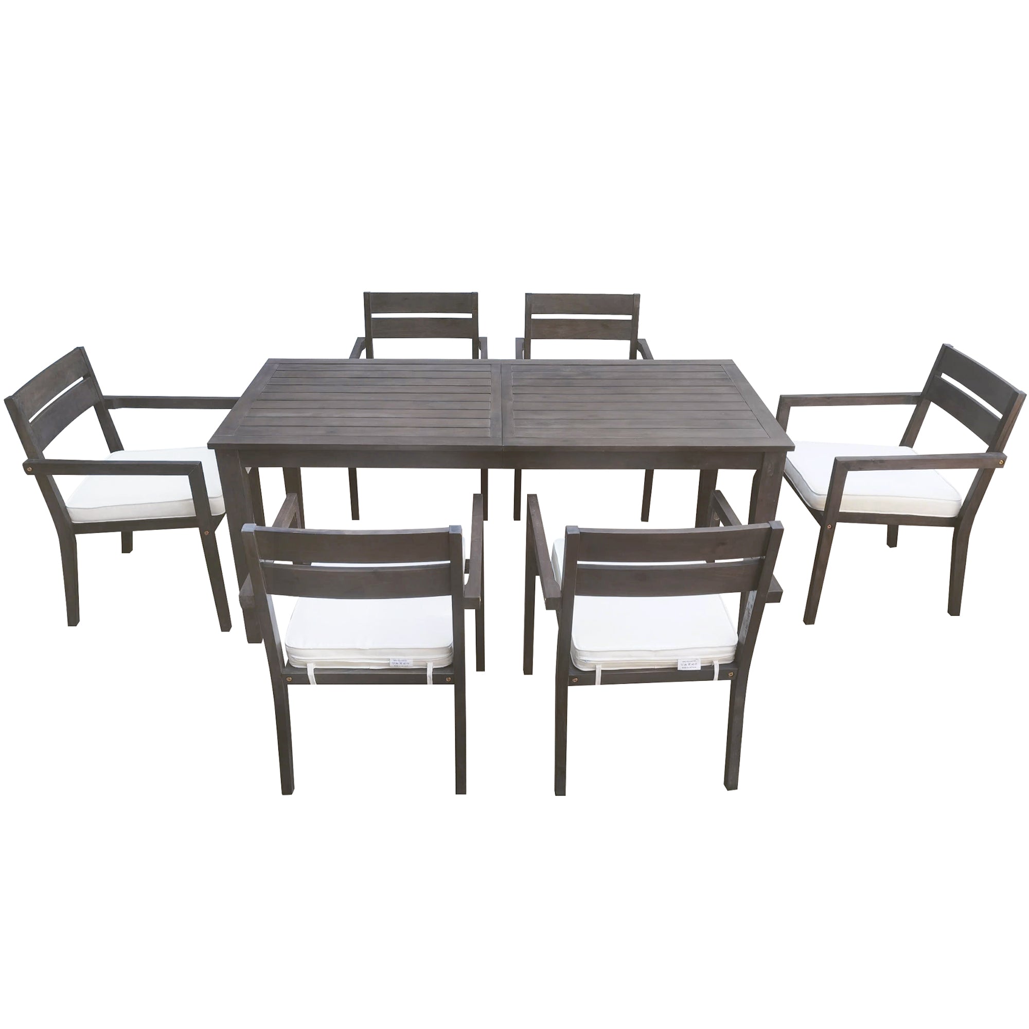 Acacia Wood Outdoor Dining Set with Table And 6 Chairs