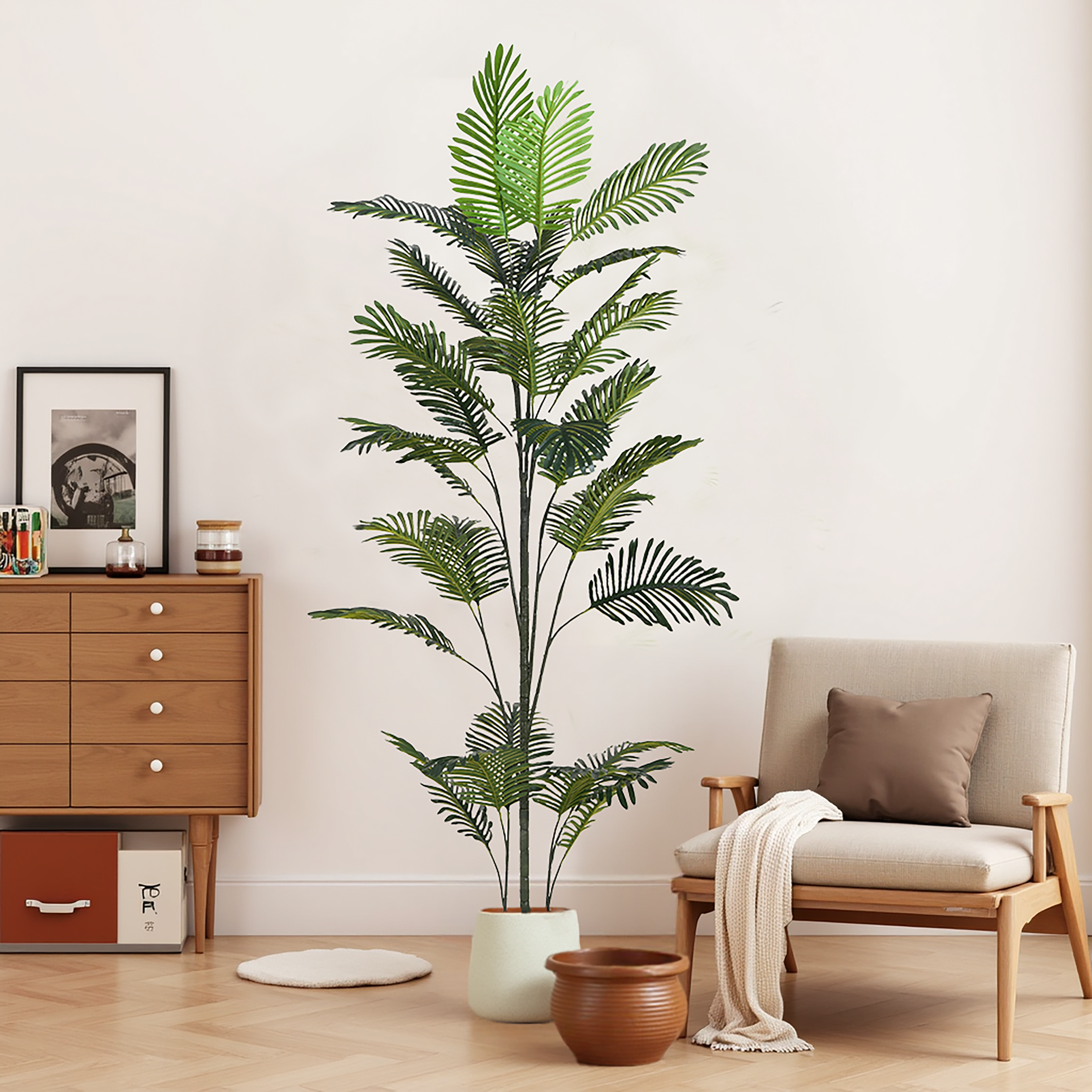 86" Artificial Palm Tree with Black Plastic Pot