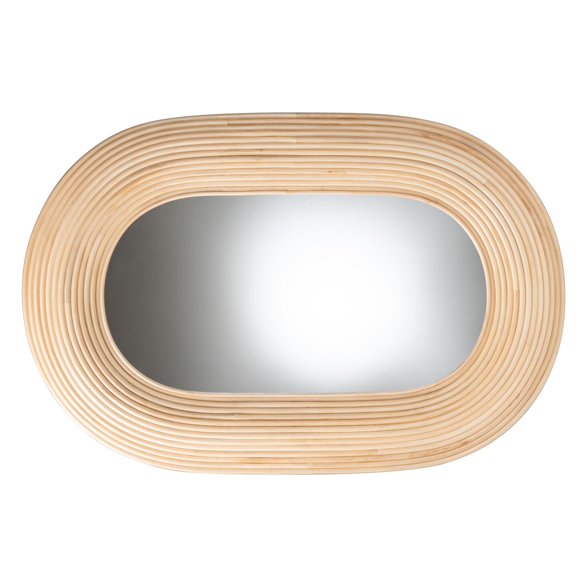 Shelby Rattan Oval Accent Wall Mirror