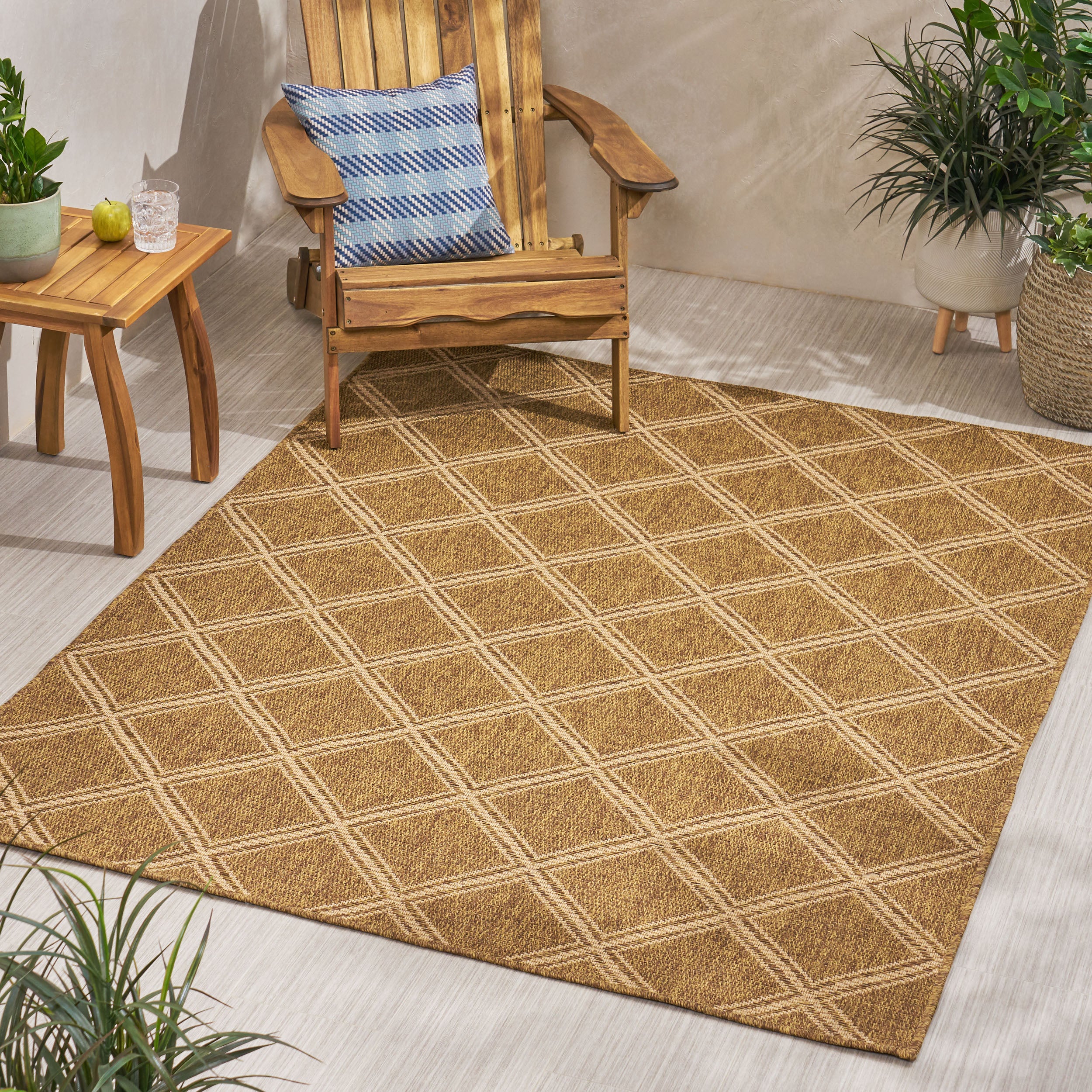 84" x 63" Outdoor Polypropylene Area Rug with Rectangle Shape