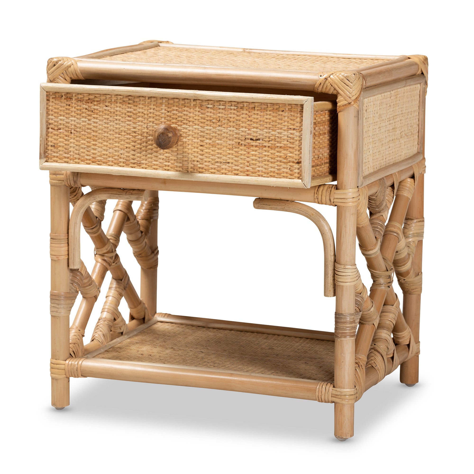 Luella Rattan 1-Drawer Nightstand