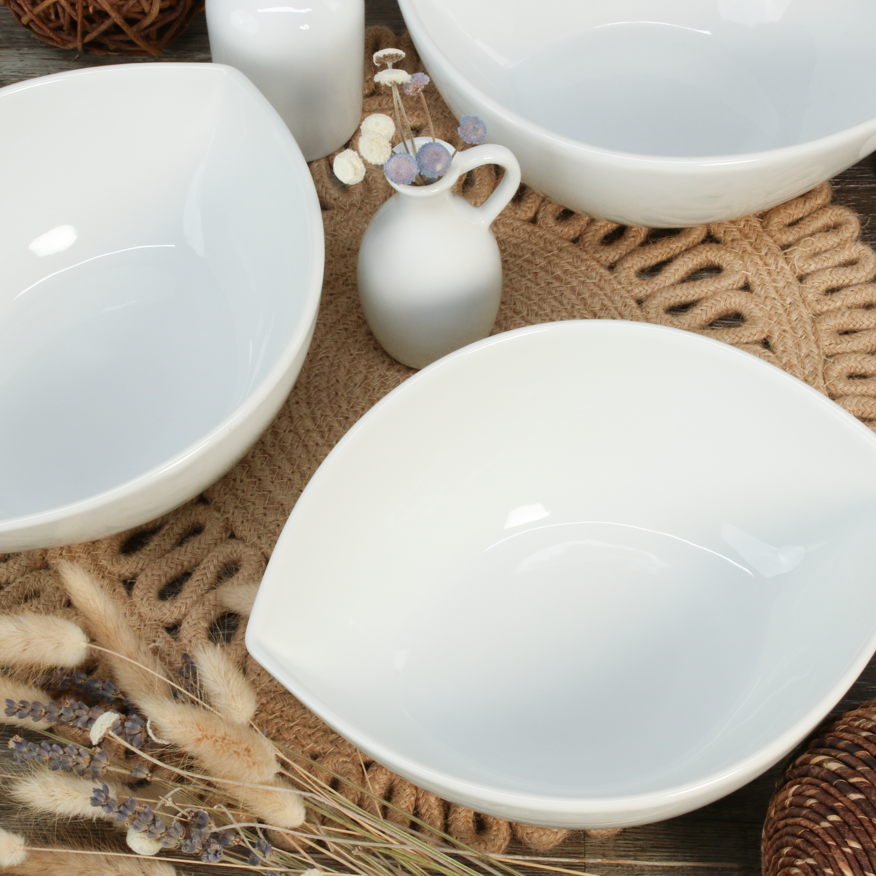 Split Oval Bowls, Set of 3