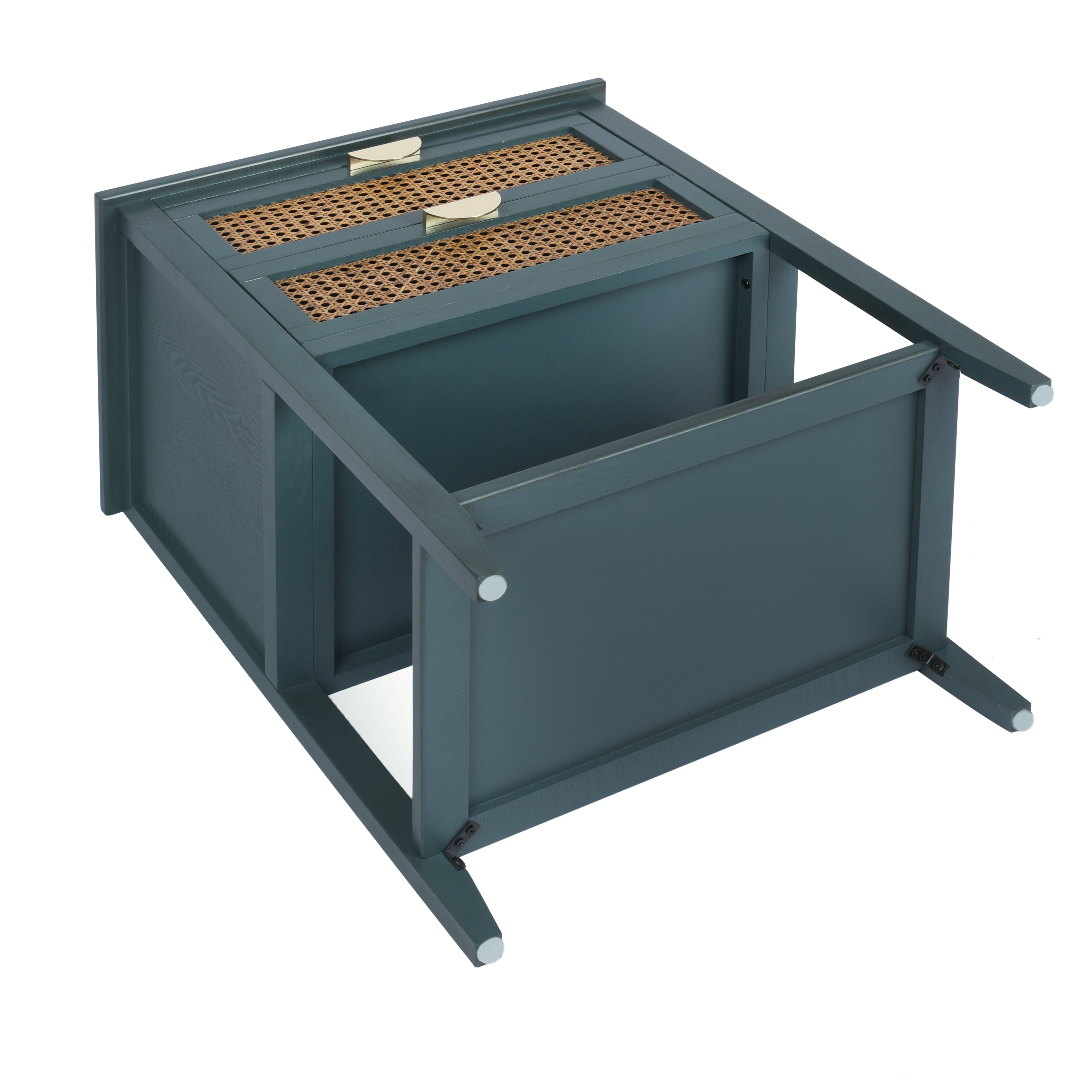 2-Drawer Side Table with Natural Rattan Drawers