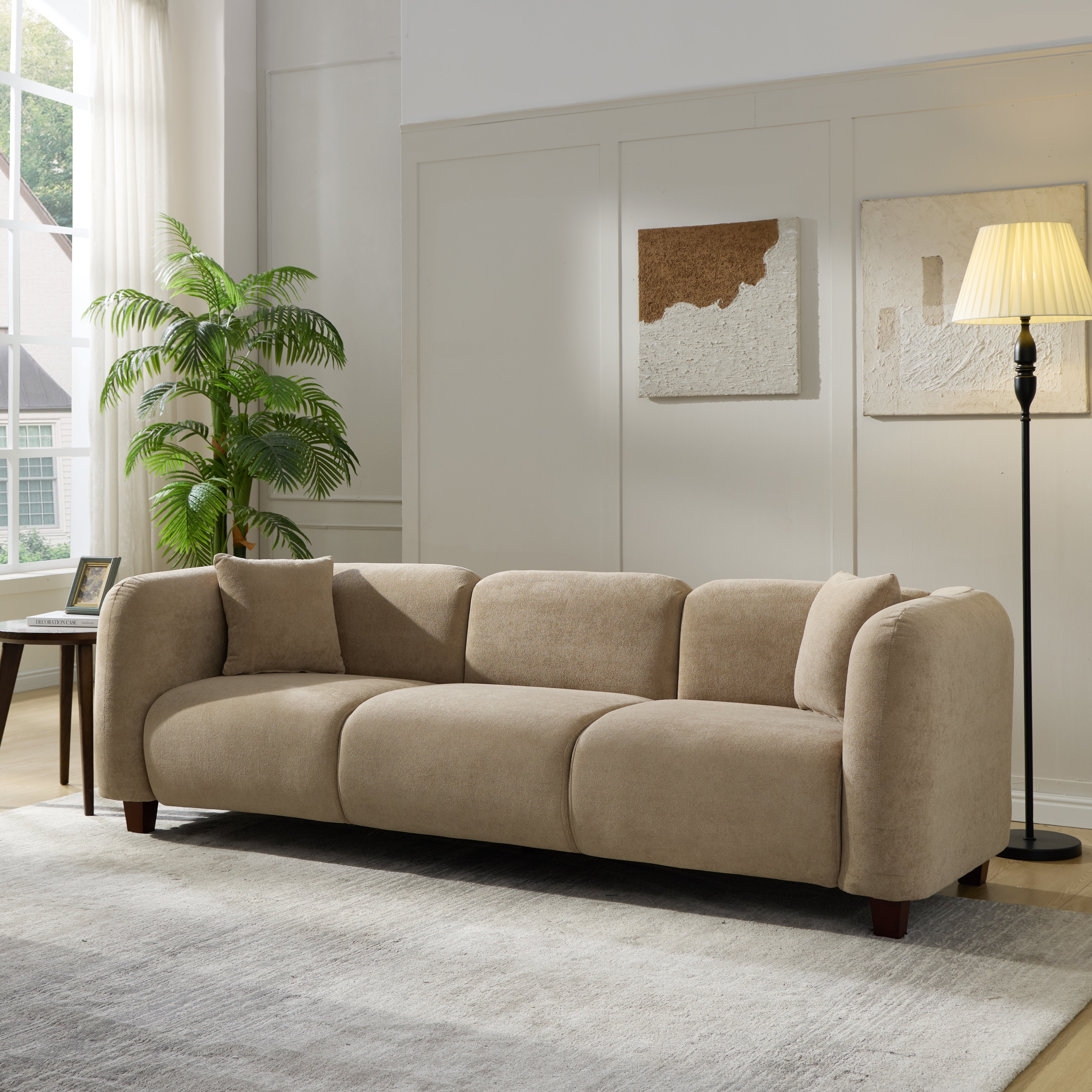 Silo 87" 3-Seater Modern Upholstered Chenille Sofa