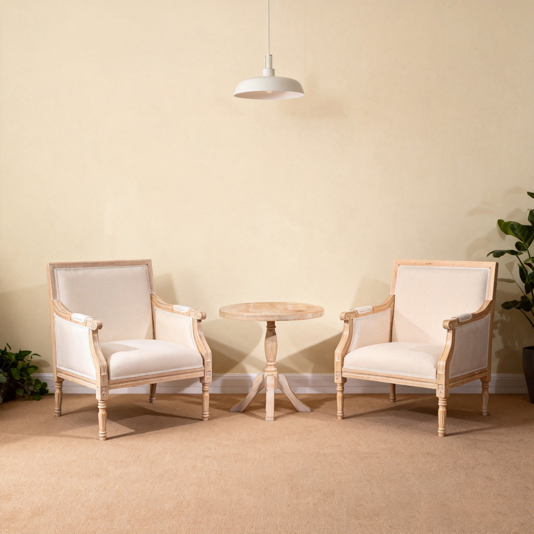 French Country Upholstered Accent Chair