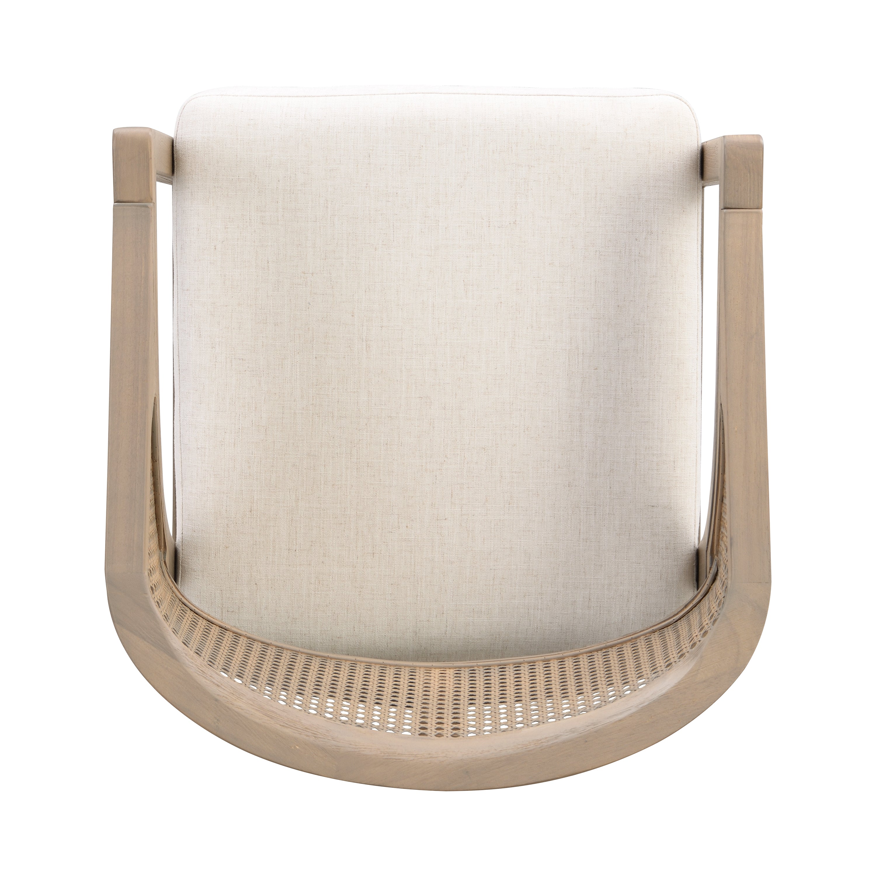 Wooden Frame Counter Stool with Rattan Back, Set of 2