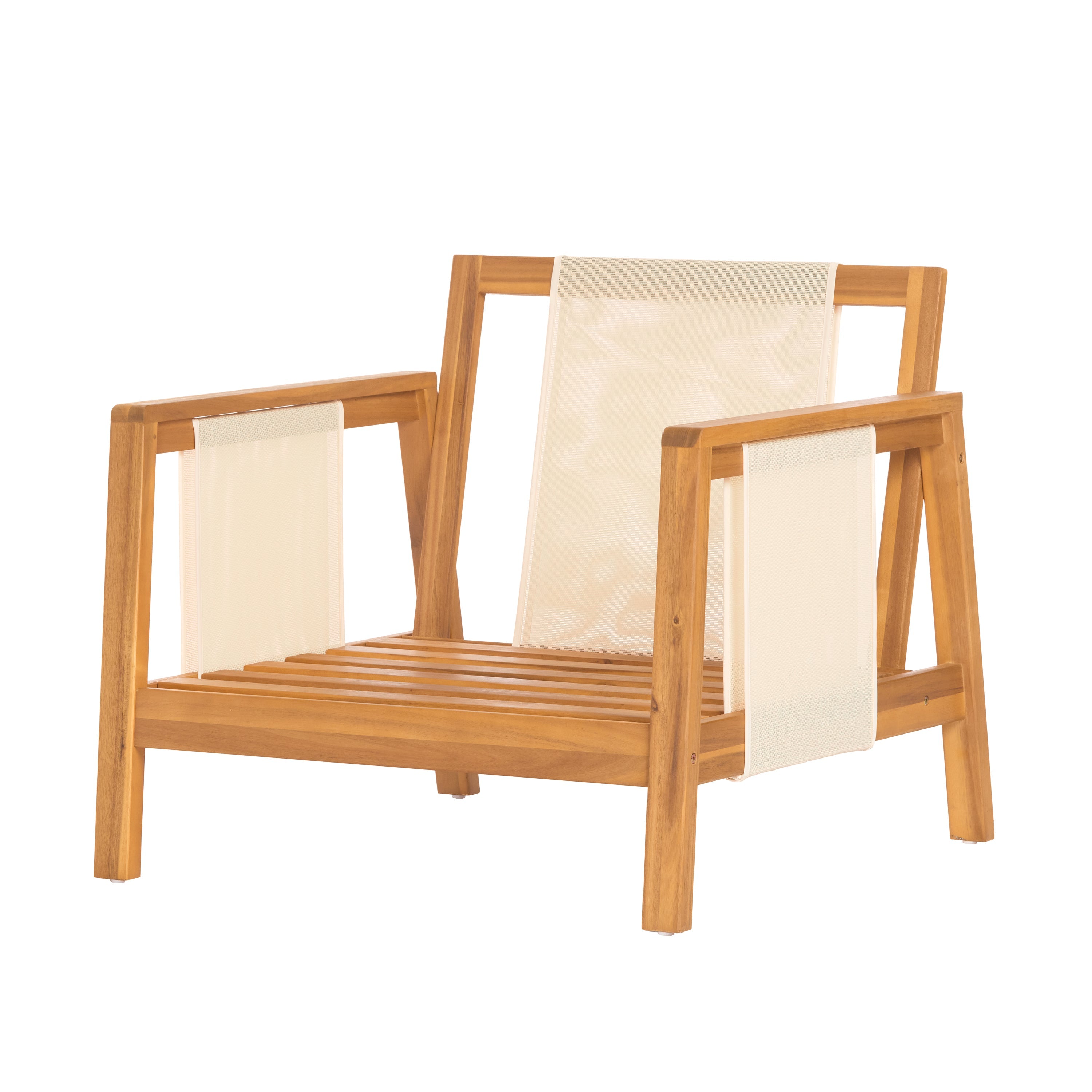 Khali Outdoor Club Chair with Acacia Wood Frame