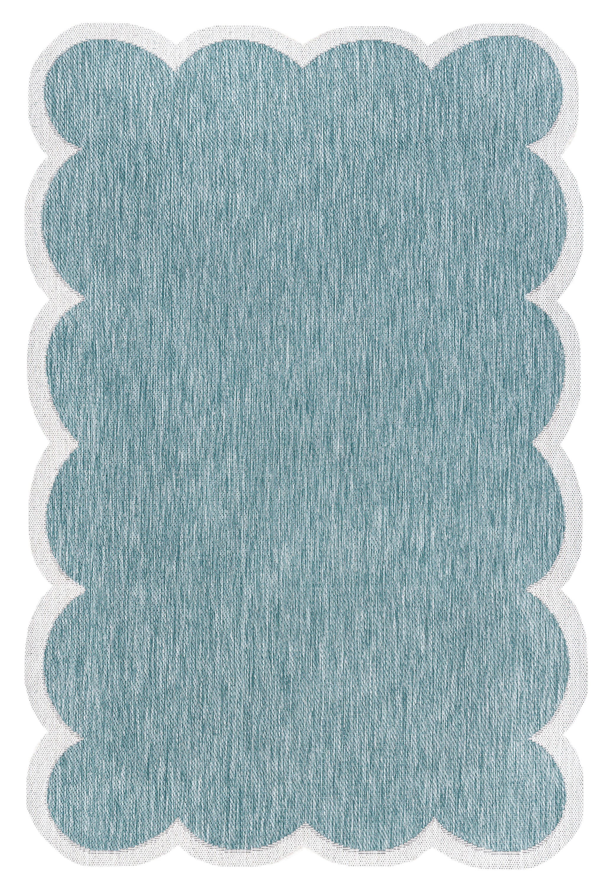 Alice Classic Cottage Two-Tone Scalloped Indoor/Outdoor Shaped Area Rug