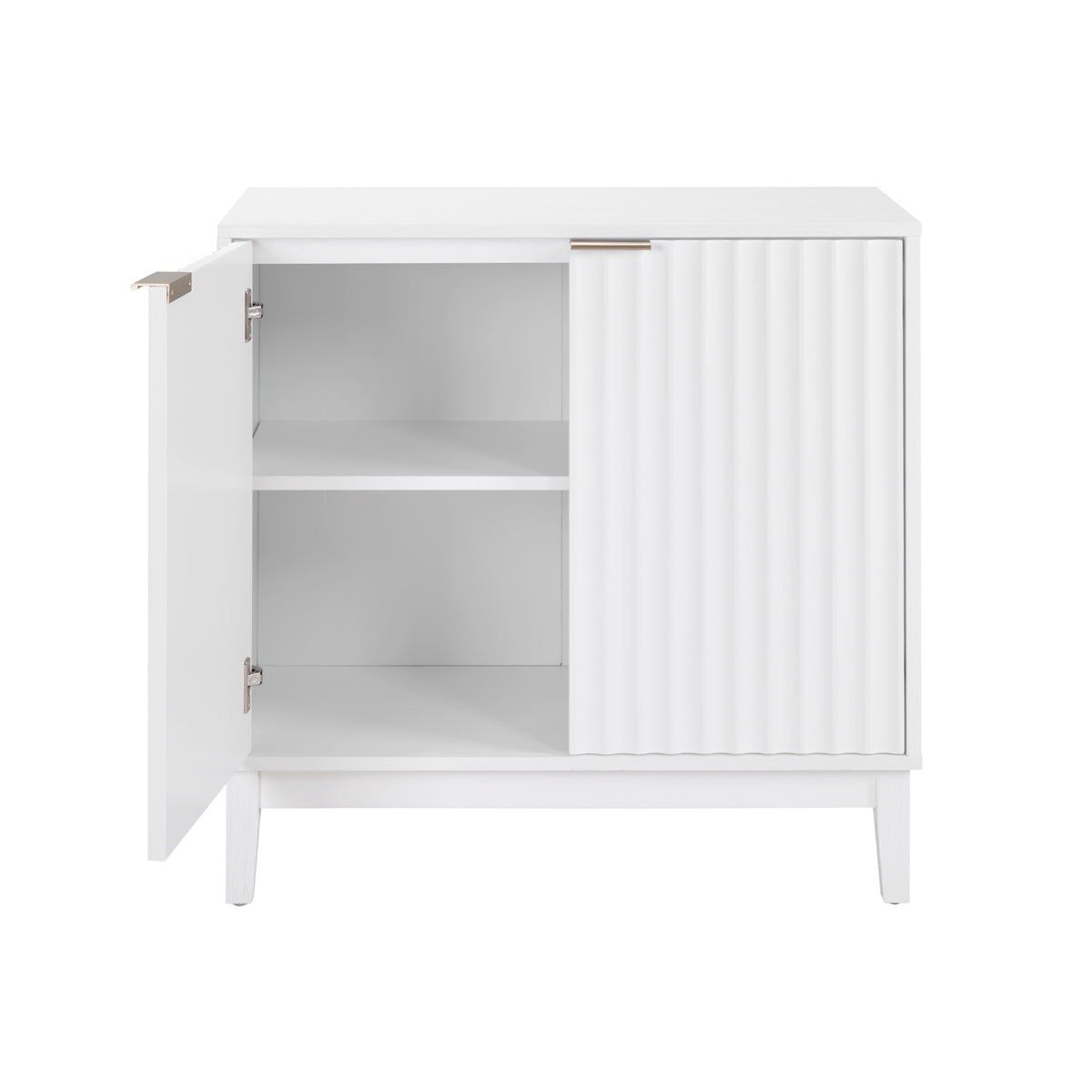 2-Door Fluted Storage Cabinet with Legs