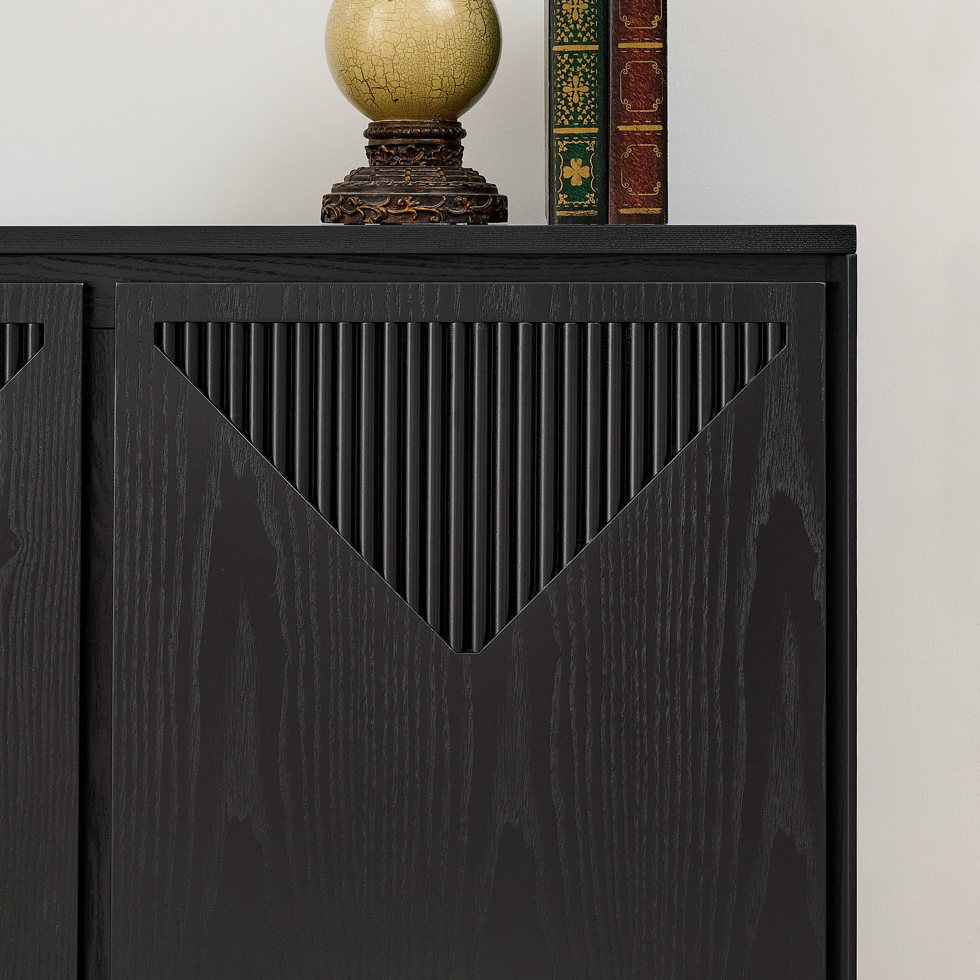 Mid Century Modern V-Shape Narrow Storage Cabinet