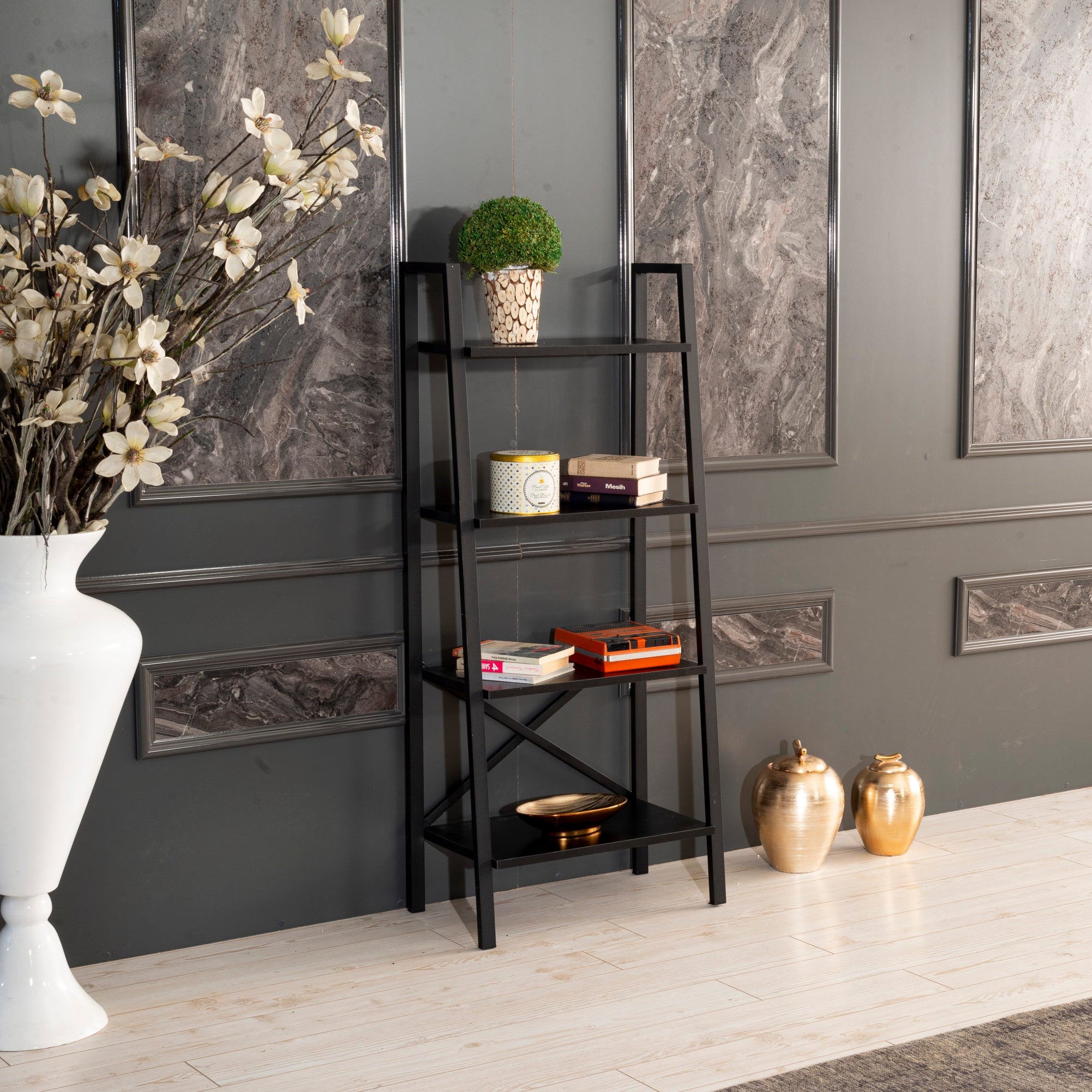 Leon 5 Tier Modern Ladder Bookshelf