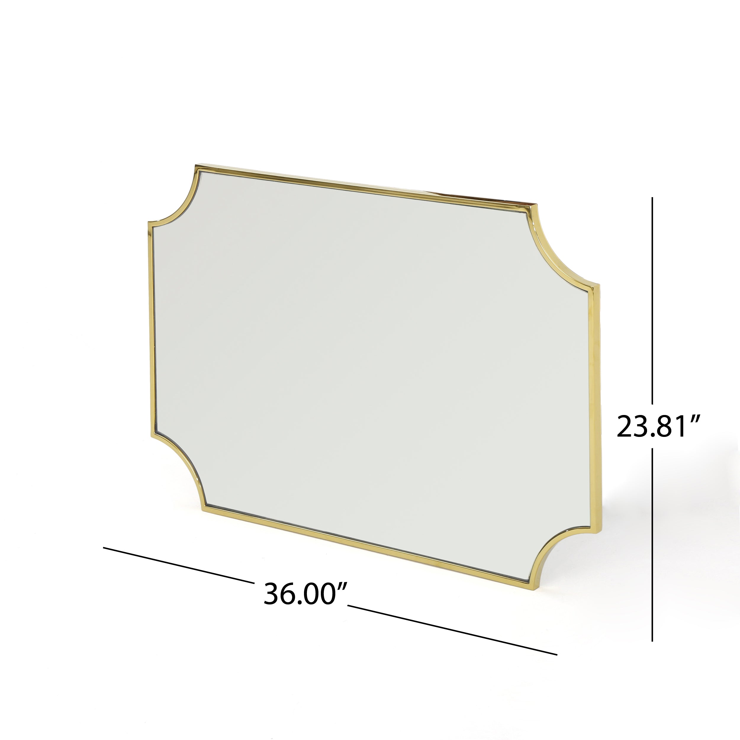 36" Wall Mirror with Rectangular Shape and Stainless Steel Frame