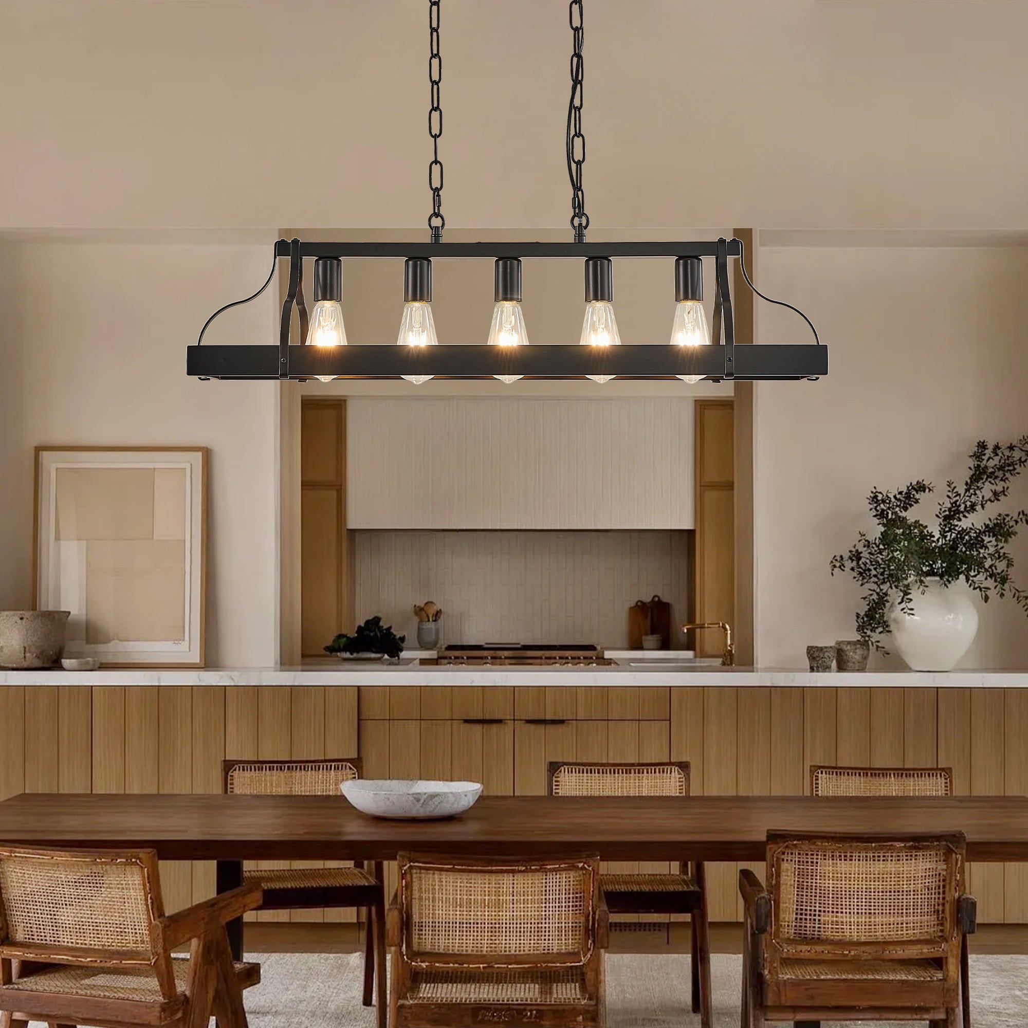 Modern Farmhouse Two-Tone Pendant Light