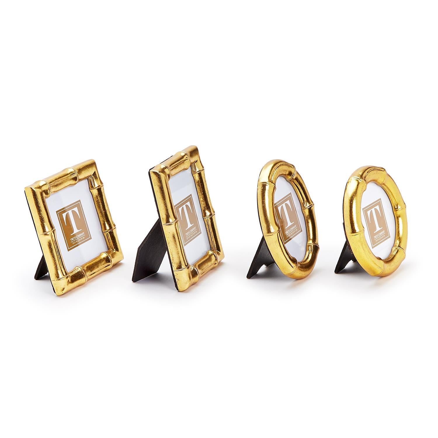 Gold Faux Bamboo Photo Frame, Set of 4
