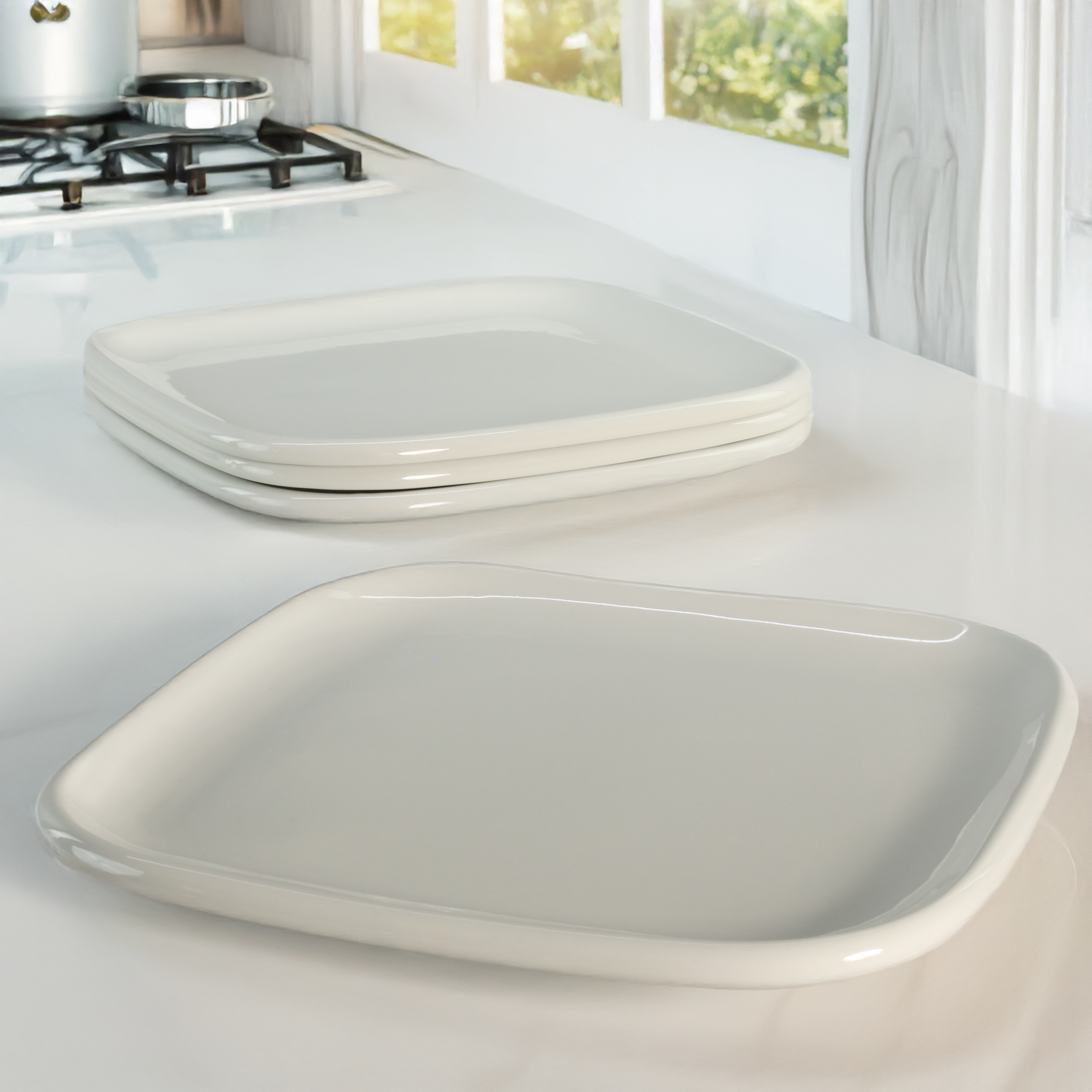 Impulse Square Dinner Plates, Set of 4