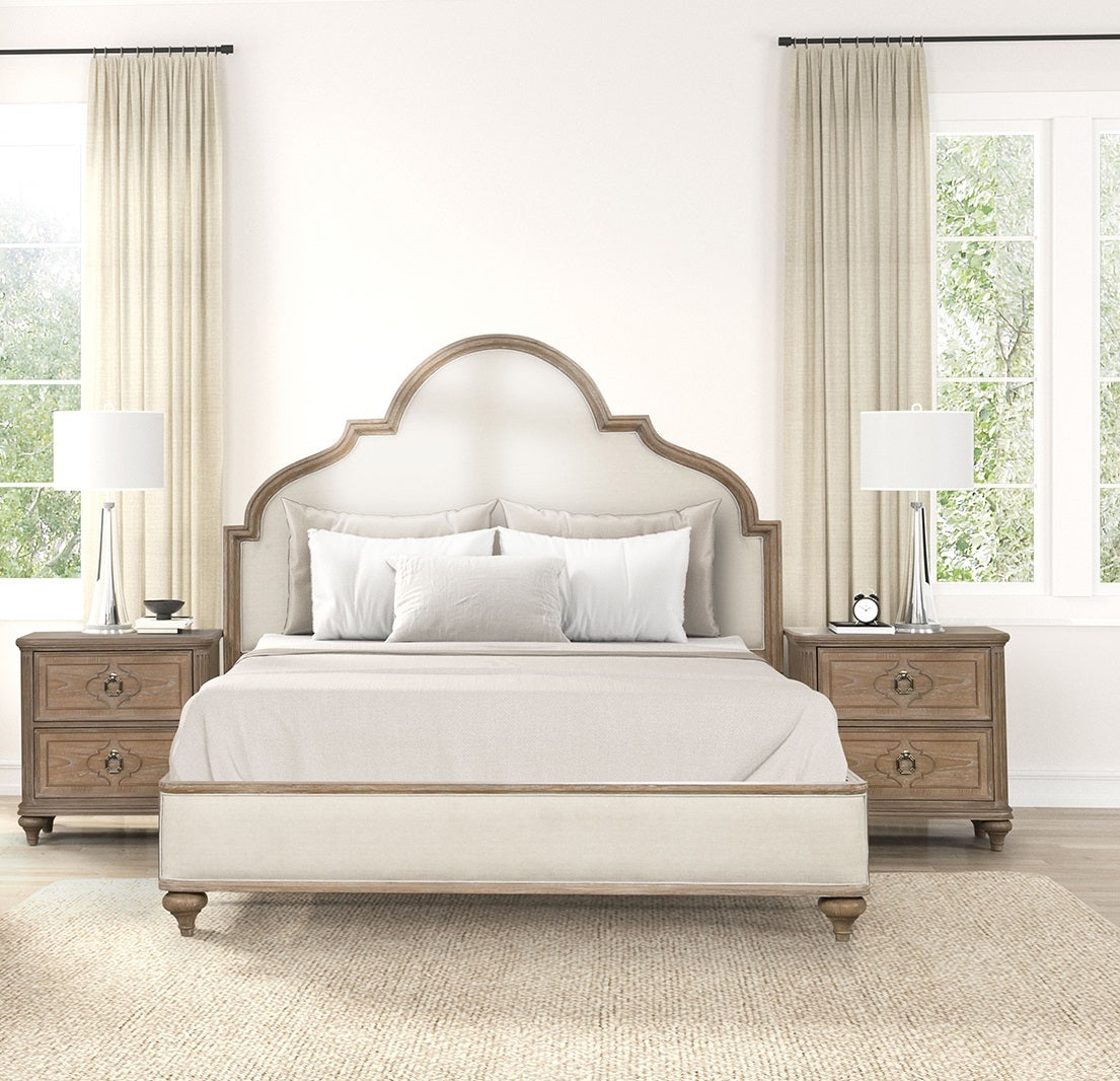 Rustic Oak 3pc Bedroom Set with 2 Nightstands