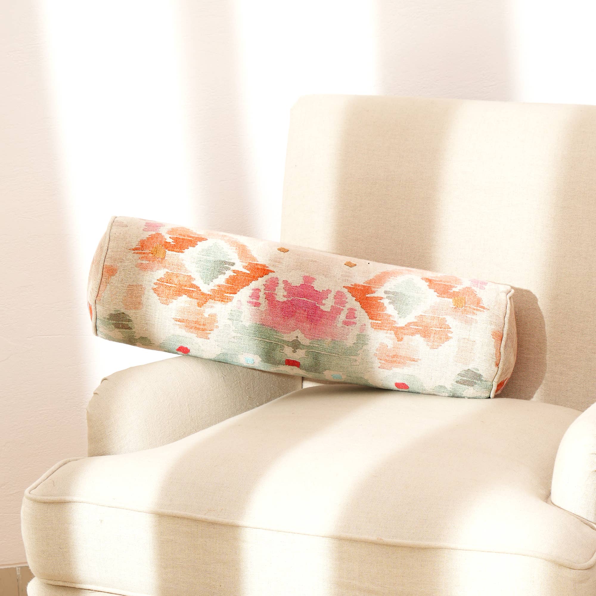 100% Cotton Printed Bolster Throw Pillow