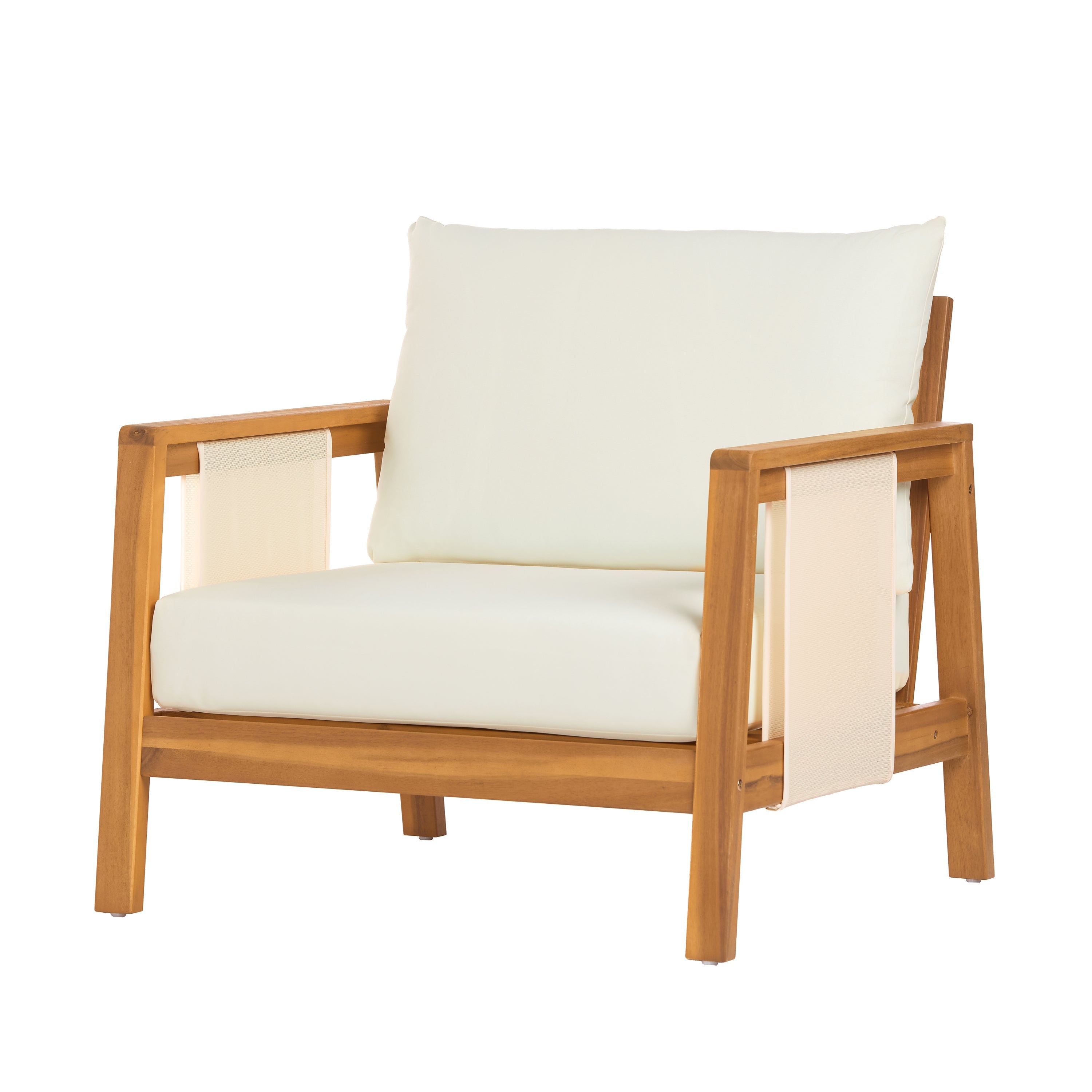 Khali Outdoor Club Chair with Acacia Wood Frame