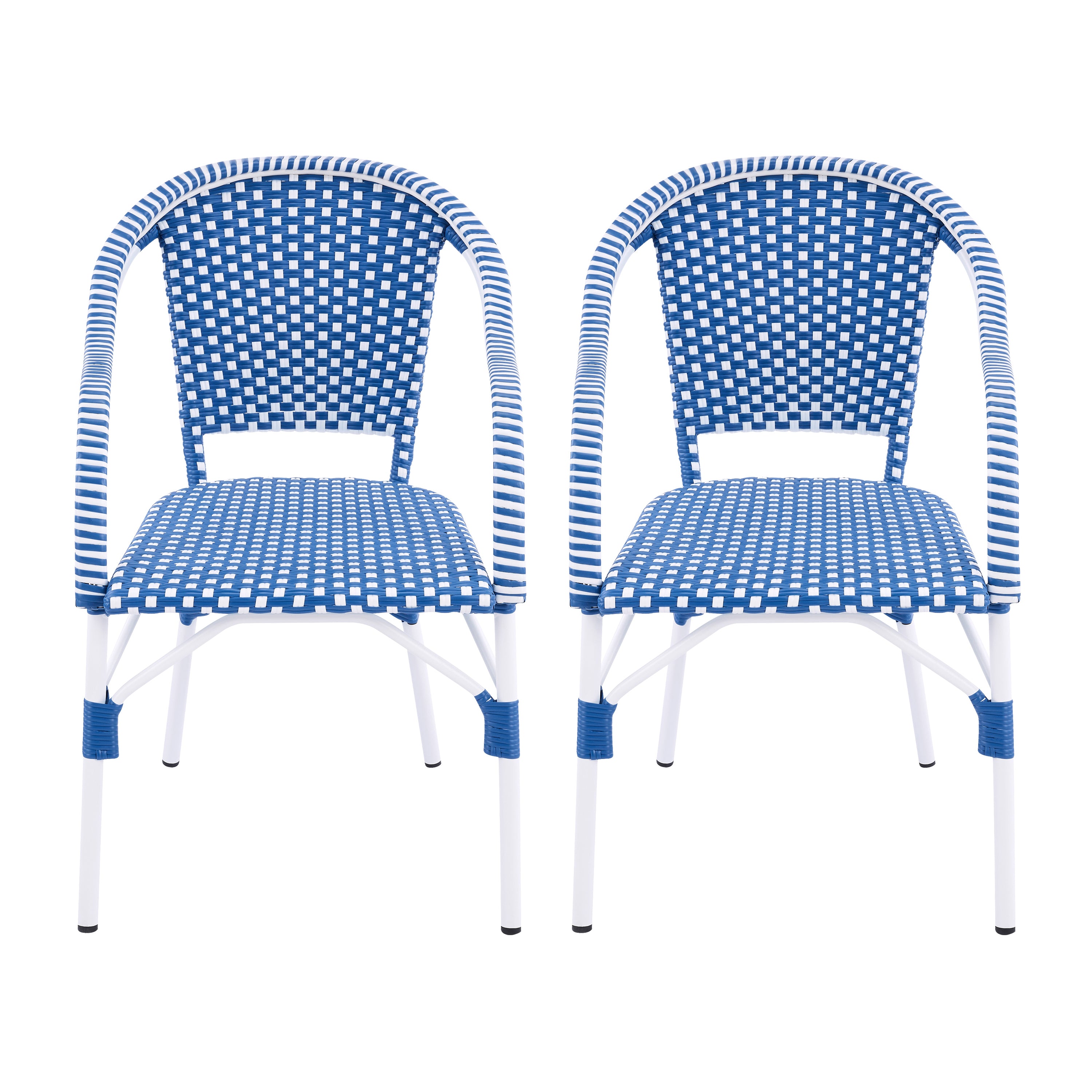 French Bistro Wicker Outdoor Dining Chair, Set of 2