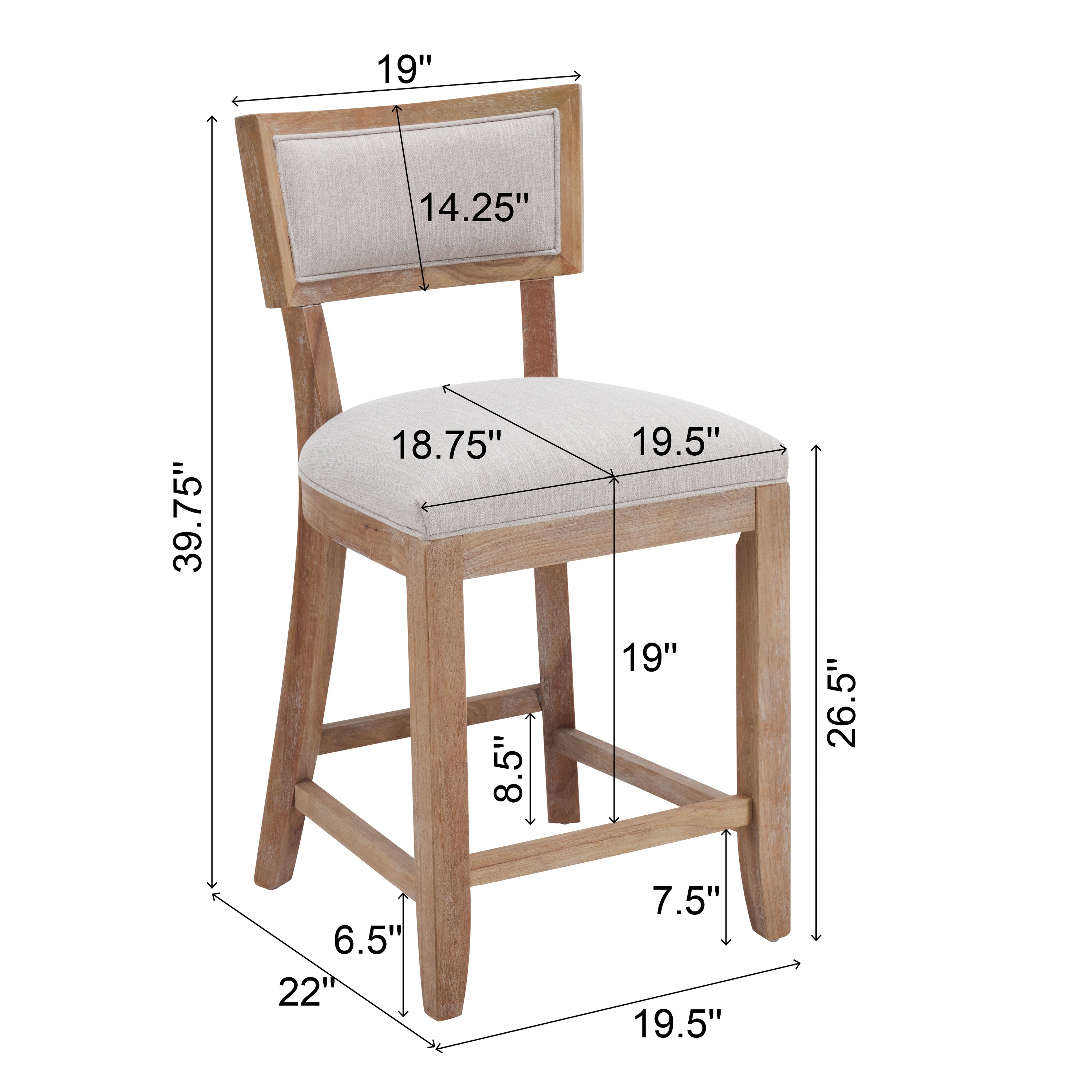 Natural Counter Stools, Set of 2