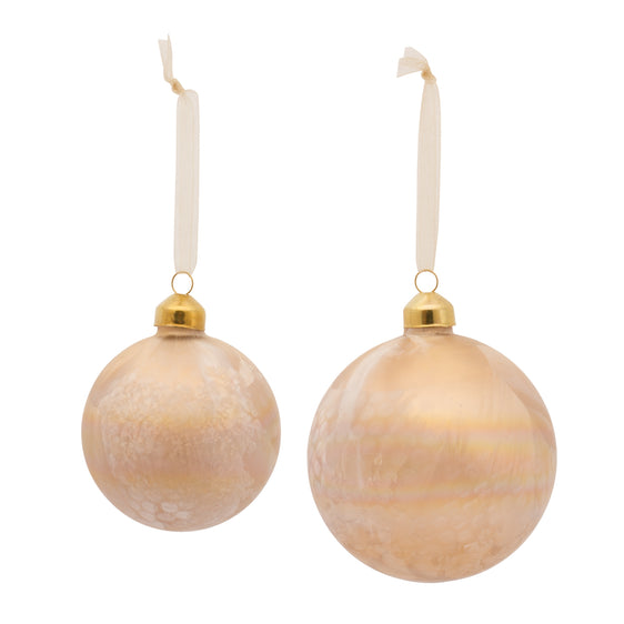 Gold Brushed Ball Ornament, Set of 6