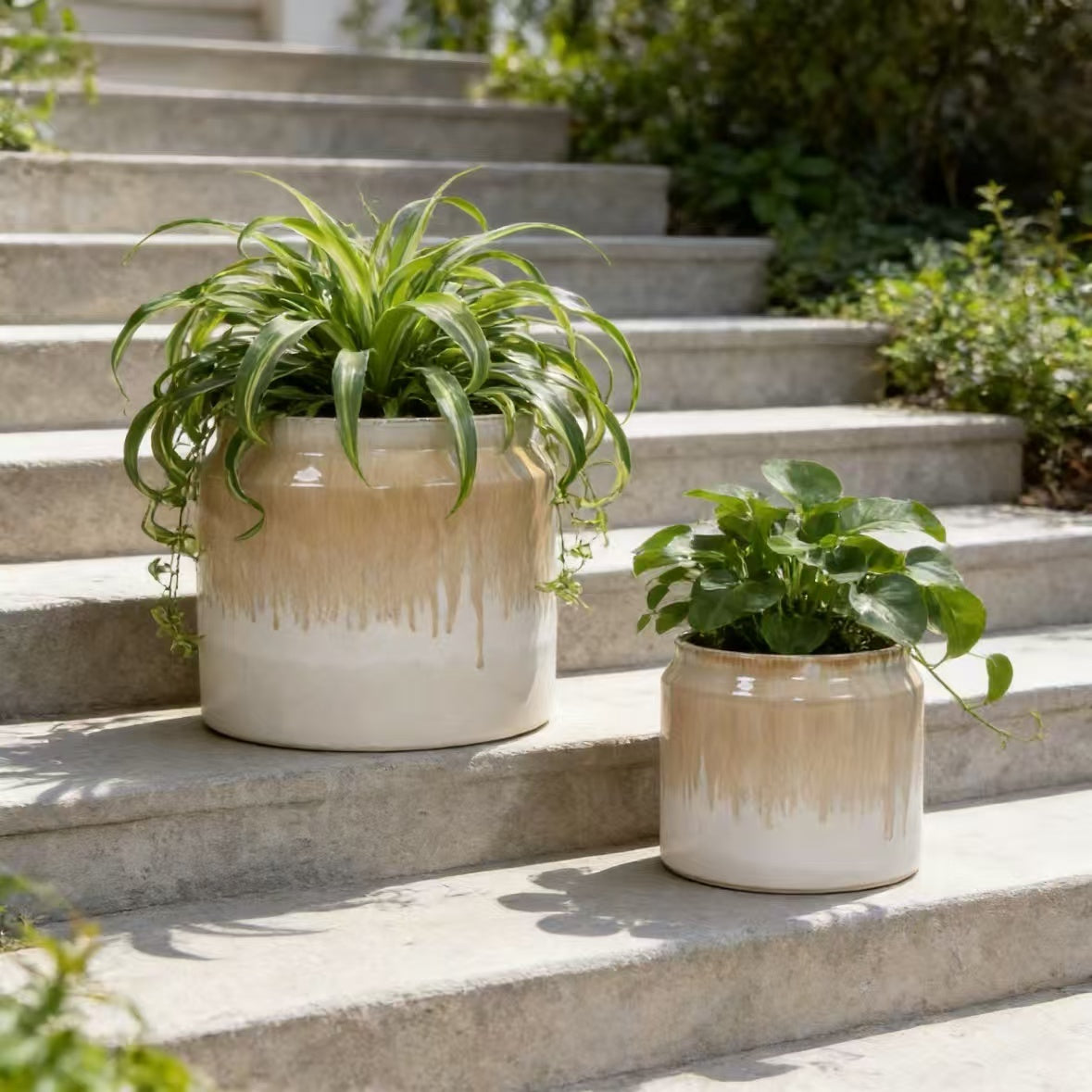 pier one plant pots Rumi Beige Handmade Ceramic Planter, Set of 2 – Pier 1