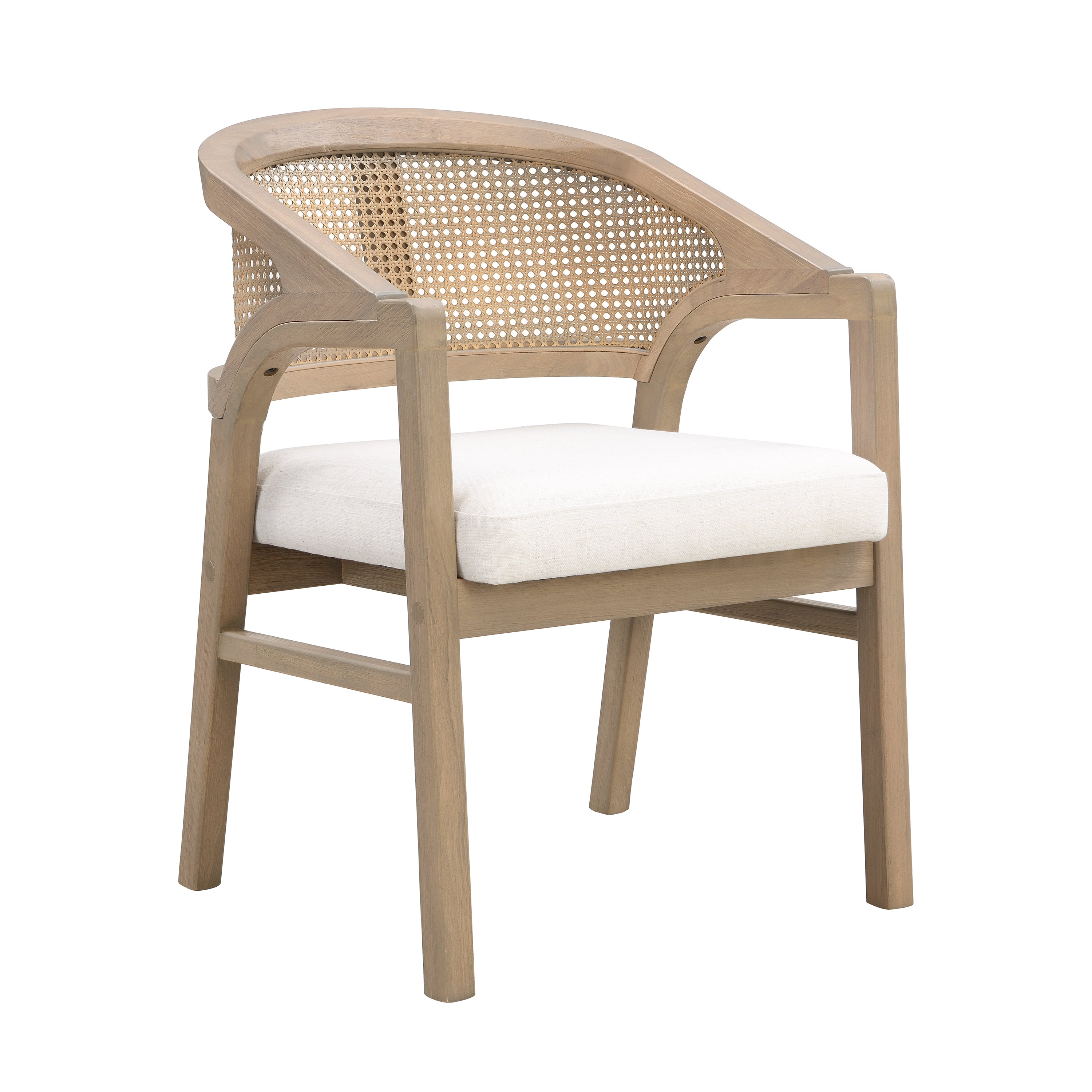Briarwood 7-Piece Wood Upholstered Dining Set with Rattan Back Chairs