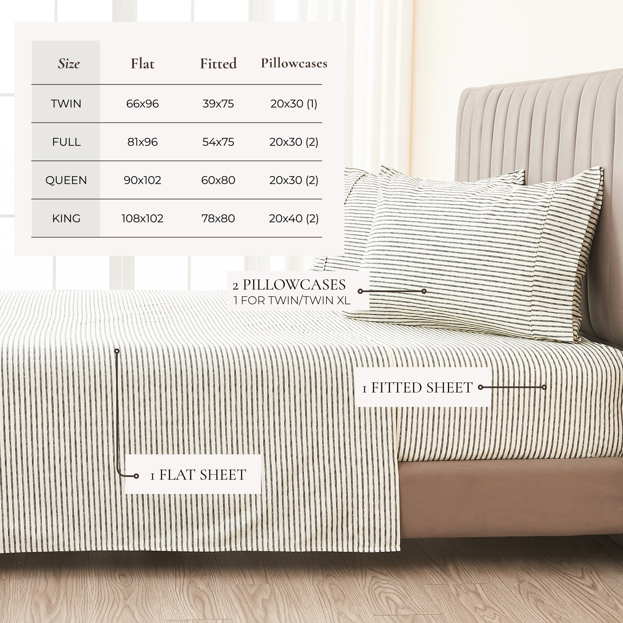 Stripe Printed Microfiber Sheet Set
