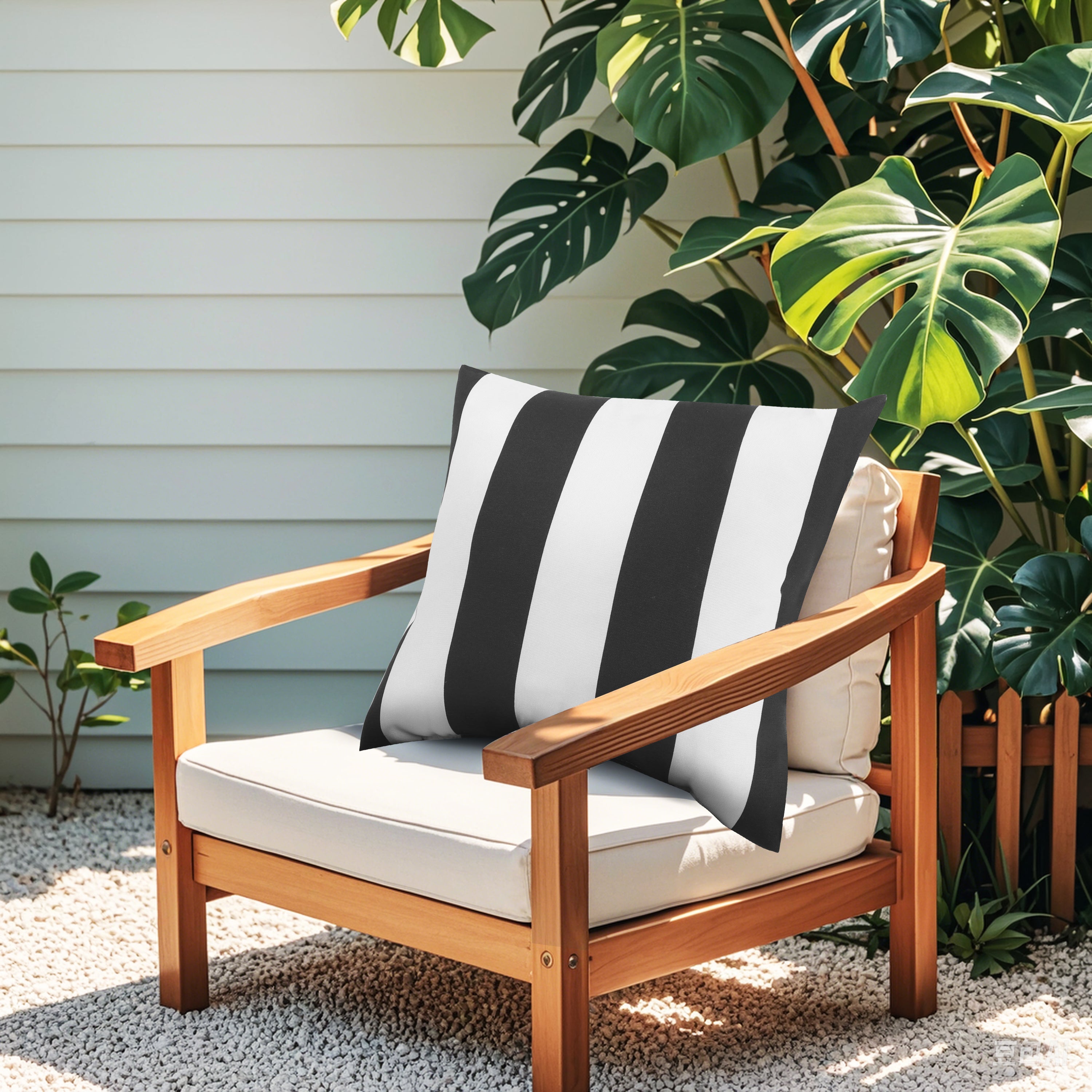 Black & White Outdoor Square Pillows, Set of 2