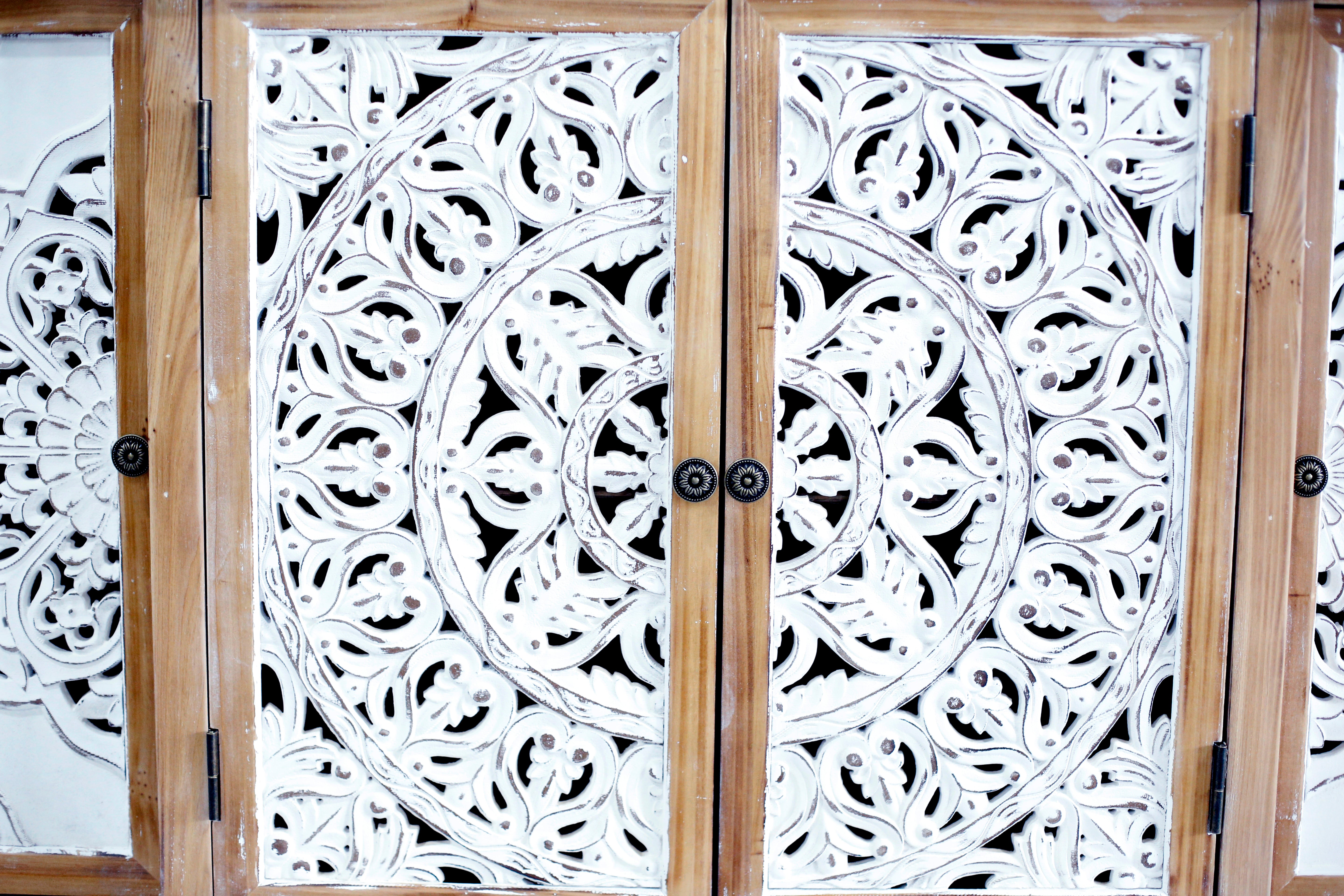 Hollow-Carved Accent Cabinenet