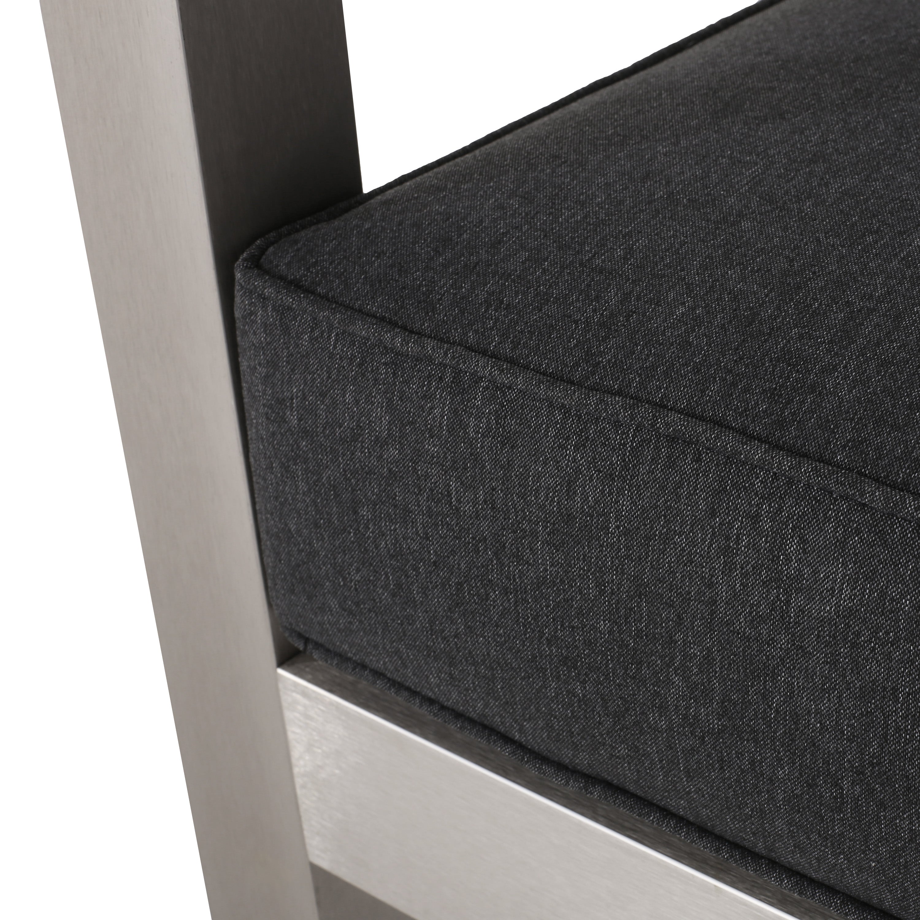 Rutile Outdoor Club Chair with Aluminum Frame and Open Back