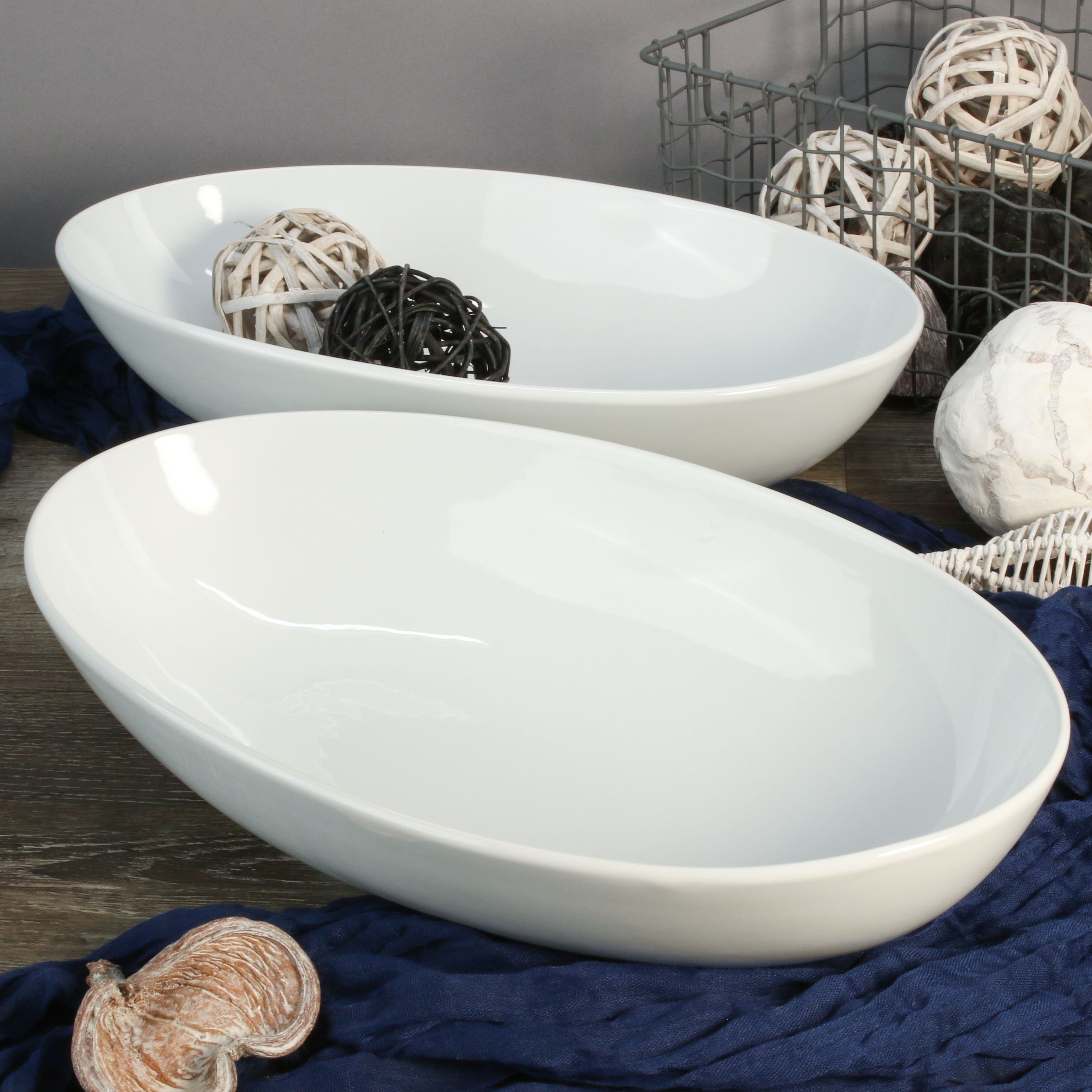 Oval Deep Bowls, Set of 2