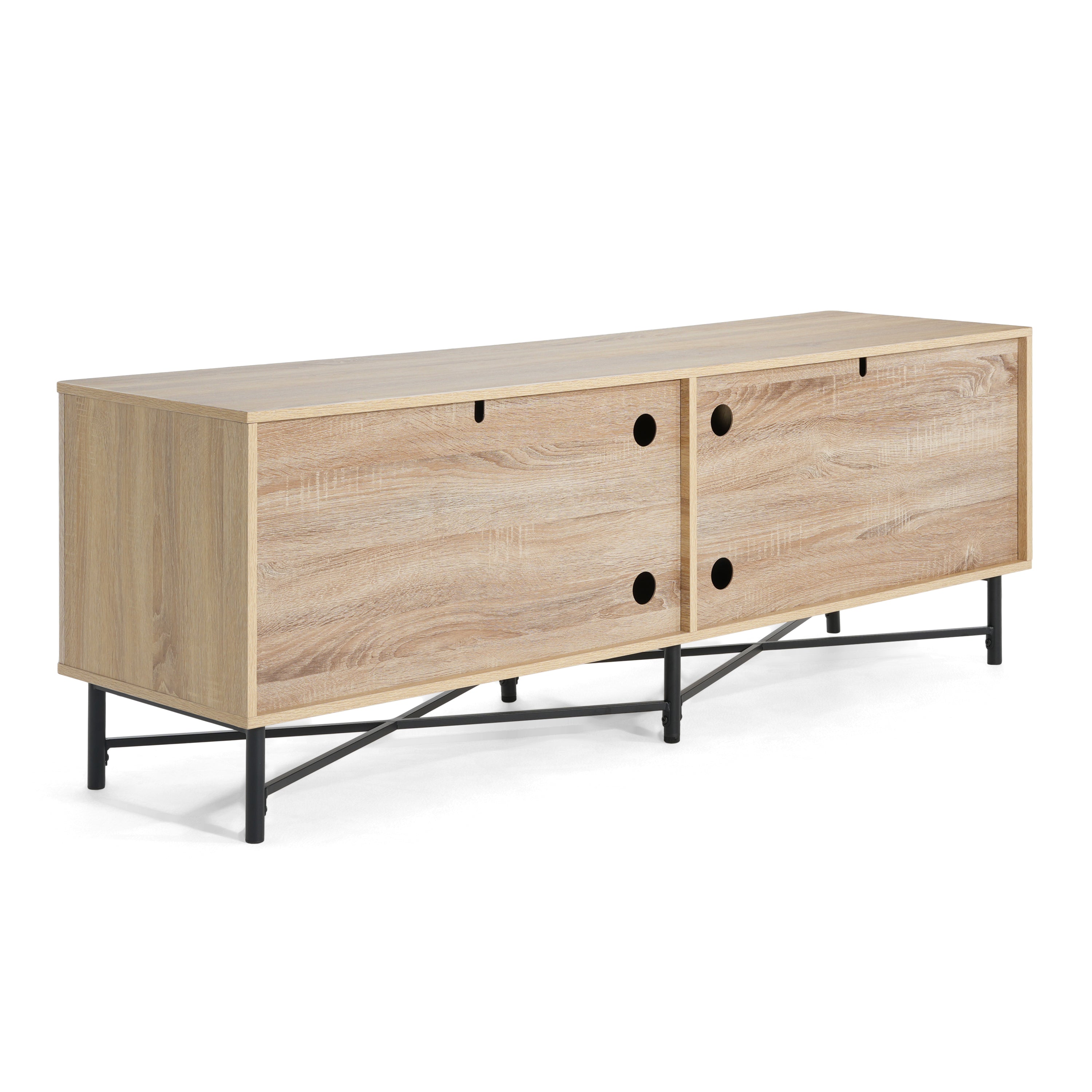 4-Door Fluted Low TV Cabinet